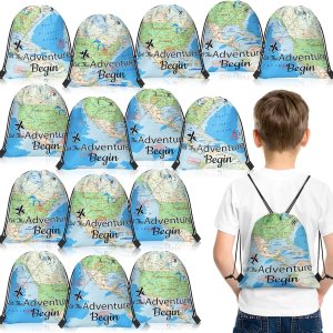 Lothee Paquete de 30 bolsas con cordón, recuerdos de fiesta para niños, bolsas de regalo de fiesta de poliéster, bolsa de regalo, mochila con cordón Lothee Paquete de 30 bolsas con cordón, recuerdos de fiesta para niños, bolsas de regalo de fiesta de poliéster, bolsa de regalo, mochila con cordón