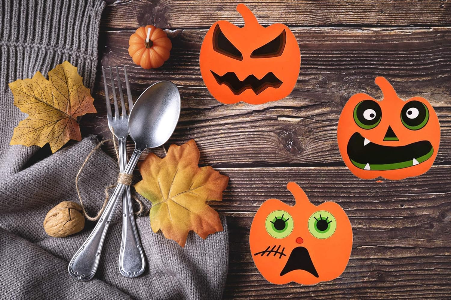 32 piezas de calabaza de espuma de Halloween y calcomanías de calabaza para Halloween, niños, manualidades, fiesta, dulce o truco, decoraciones de