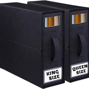 SALWA – Organizador de sábanas (paquete de 2, negro) – Tamaño de sábana de cama KingQueen – Organizadores de sábanas y almacenamiento – Caja de SALWA – Organizador de sábanas (paquete de 2, negro) – Tamaño de sábana de cama KingQueen – Organizadores de sábanas y almacenamiento – Caja de