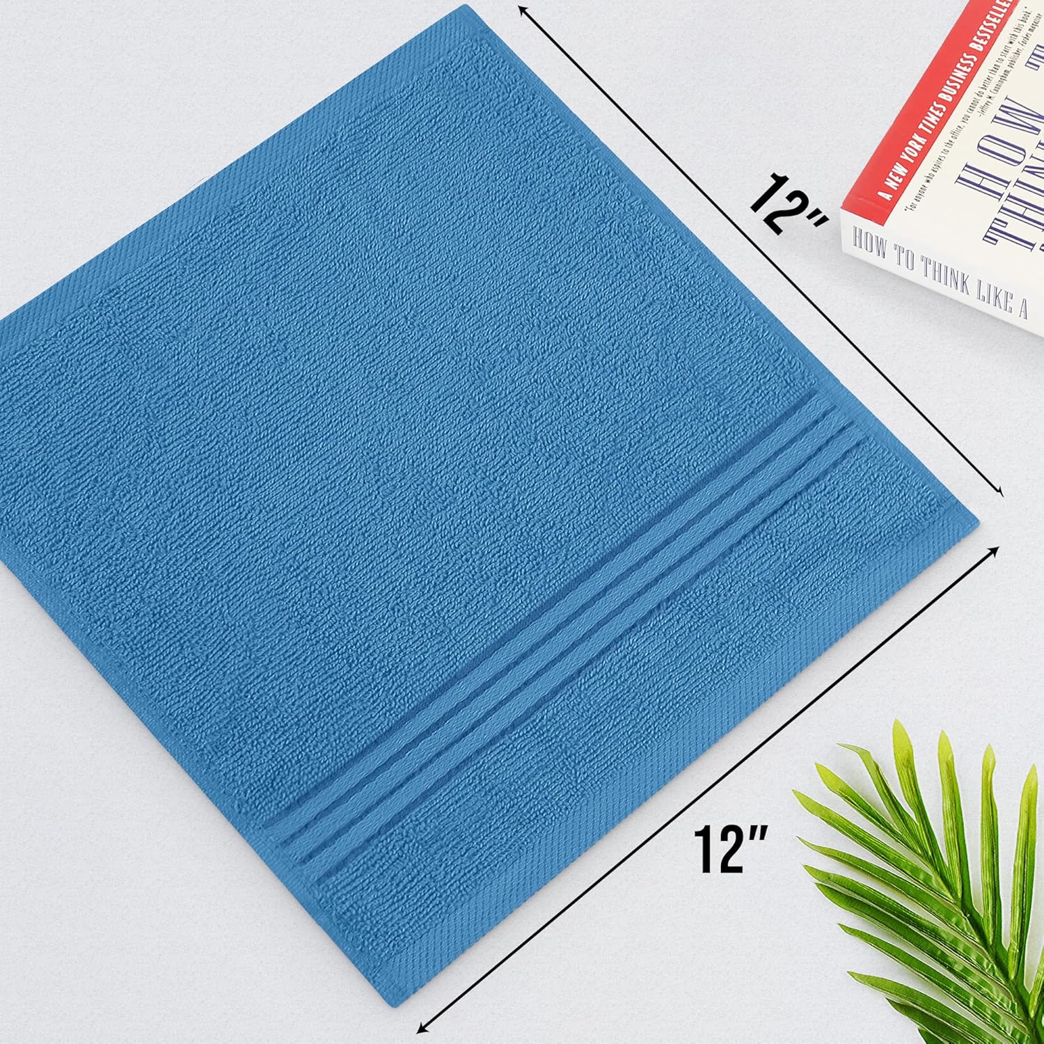 Utopia Towels Paquete de 12 toallas de primera calidad (12 x 12 pulgadas) 100% algodón, franela, hilado en anillo, altamente absorbentes y suaves al