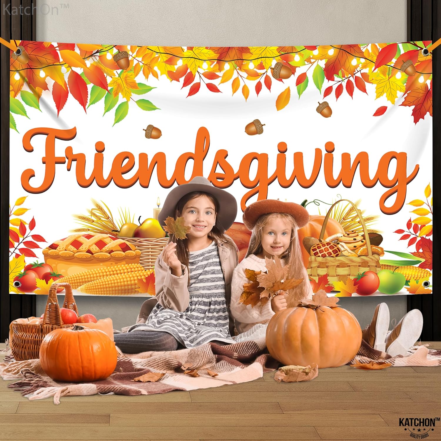 KatchOn, Telones de fondo para fotografía de Friendsgiving – XtraL, 72 x 44 pulgadas  Fondo de fotos de regalo de amigos para decoraciones de amigos