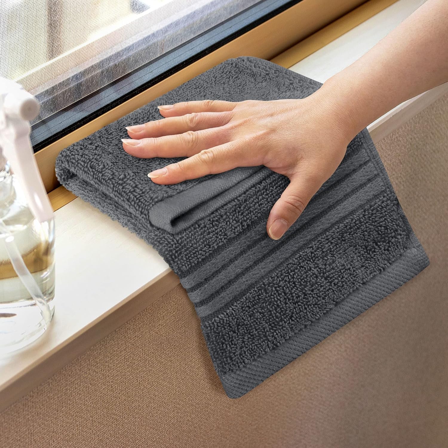 Utopia Towels – Juego de toallas de rostro 100 % algodón hilado en anillo de 600 GSM, secado rápido, muy absorbentes, suaves al tacto, perfectas