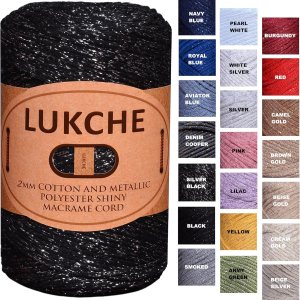 Cordón de macramé de algodón brillante de 0.079 in para 224 yardas, 8.80 onzas, cordón de macramé colorido de ganchillo para colgar en la pared, Cordón de macramé de algodón brillante de 0.079 in para 224 yardas, 8.80 onzas, cordón de macramé colorido de ganchillo para colgar en la pared,