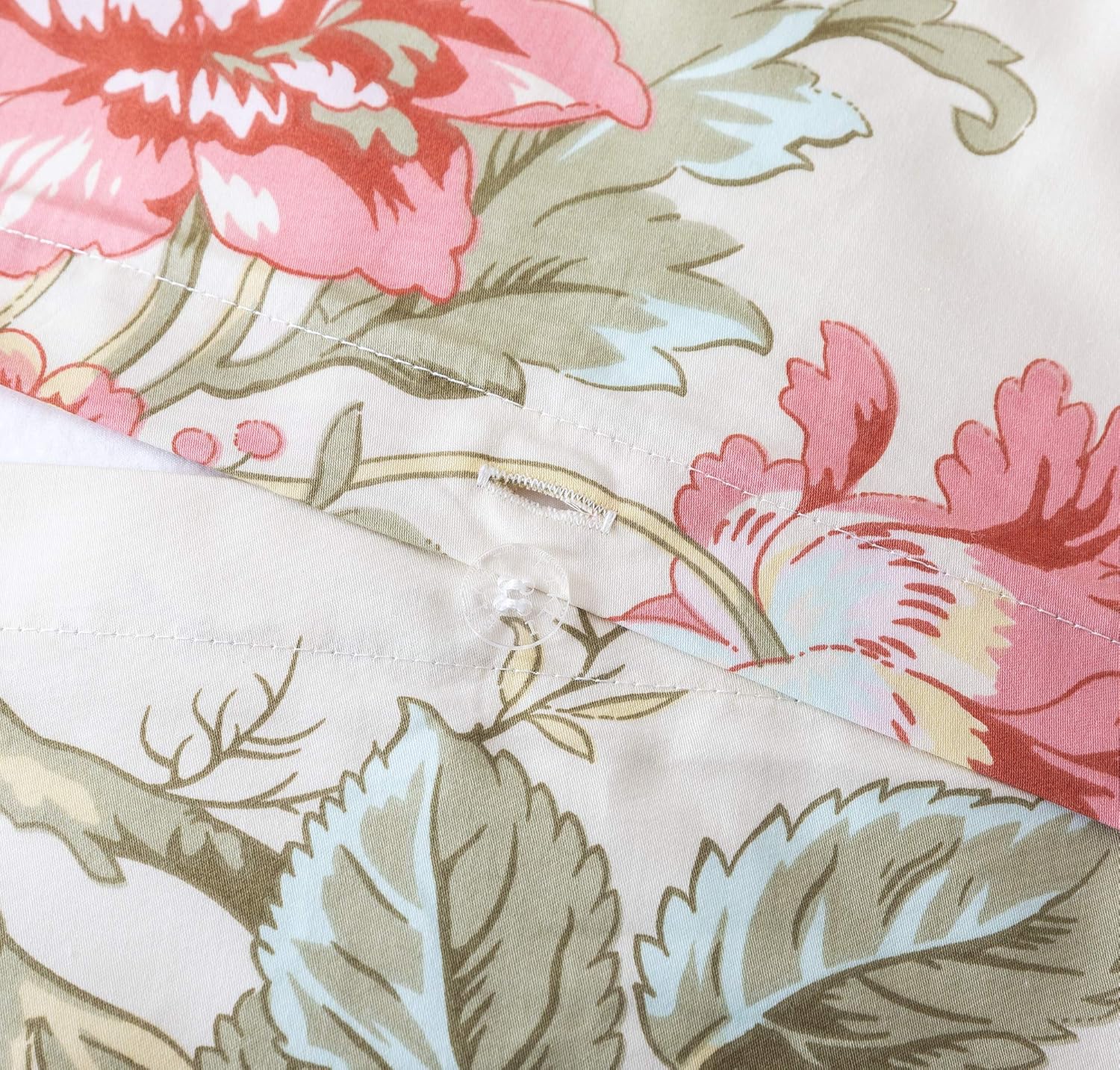 Juego de cama estilo asiático. Funda de edredón floreada de algodón, de árbol de peonía, diseño multicolor.