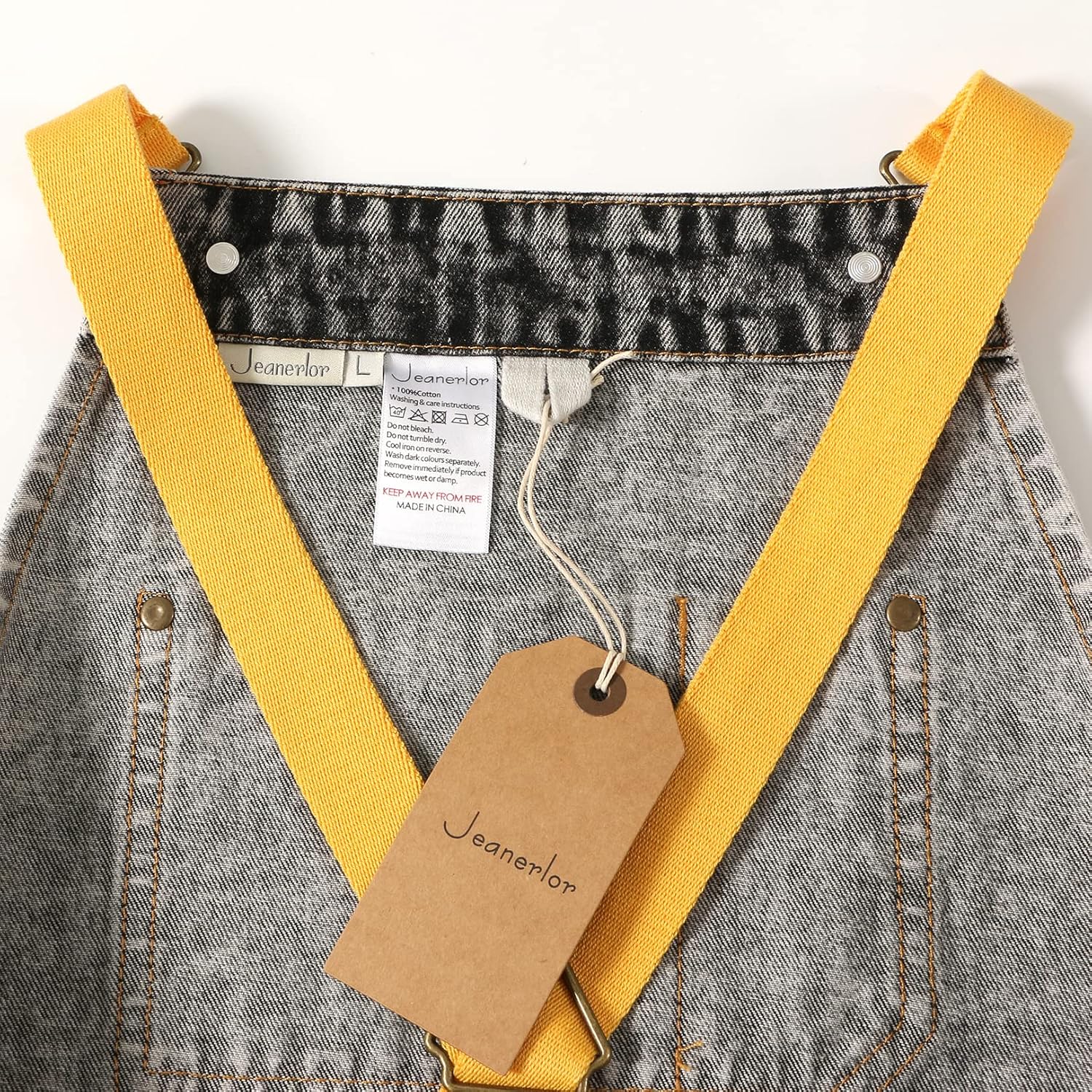 Jeanerlor Delantal de herramientas de mezclilla para mujeres y hombres con correas cruzadas ajustables