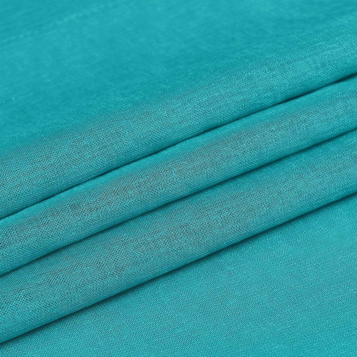 DWCN Cortinas transparentes de lino sintético turquesa, cortinas de gasa con ojales para ventana para dormitorio, sala de estar, 60 x 63 pulgadas de
