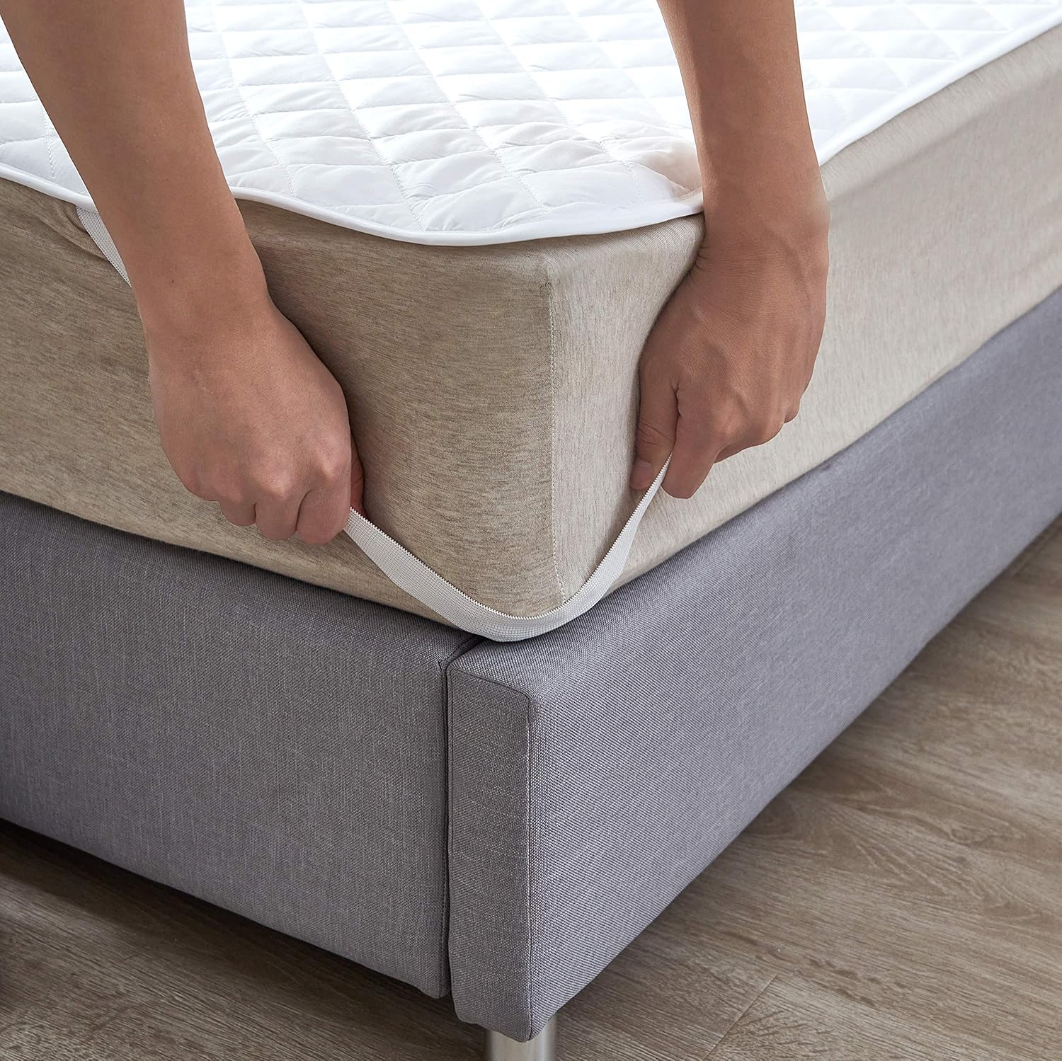 Elif – Protector de colchón de tamaño extra largo, impermeable, acolchado con correas elásticas para niños, suave y cómodo, transpirable, sin vinilo