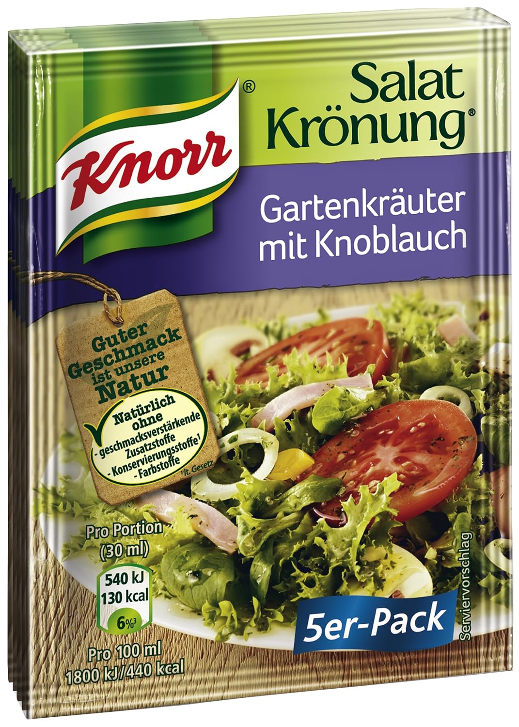 Knorr Salat Kronung Gartenkreuter mit Knoblauch (hierbas saladas con ajo), paquetes de 5 unidades (paquete de 5)