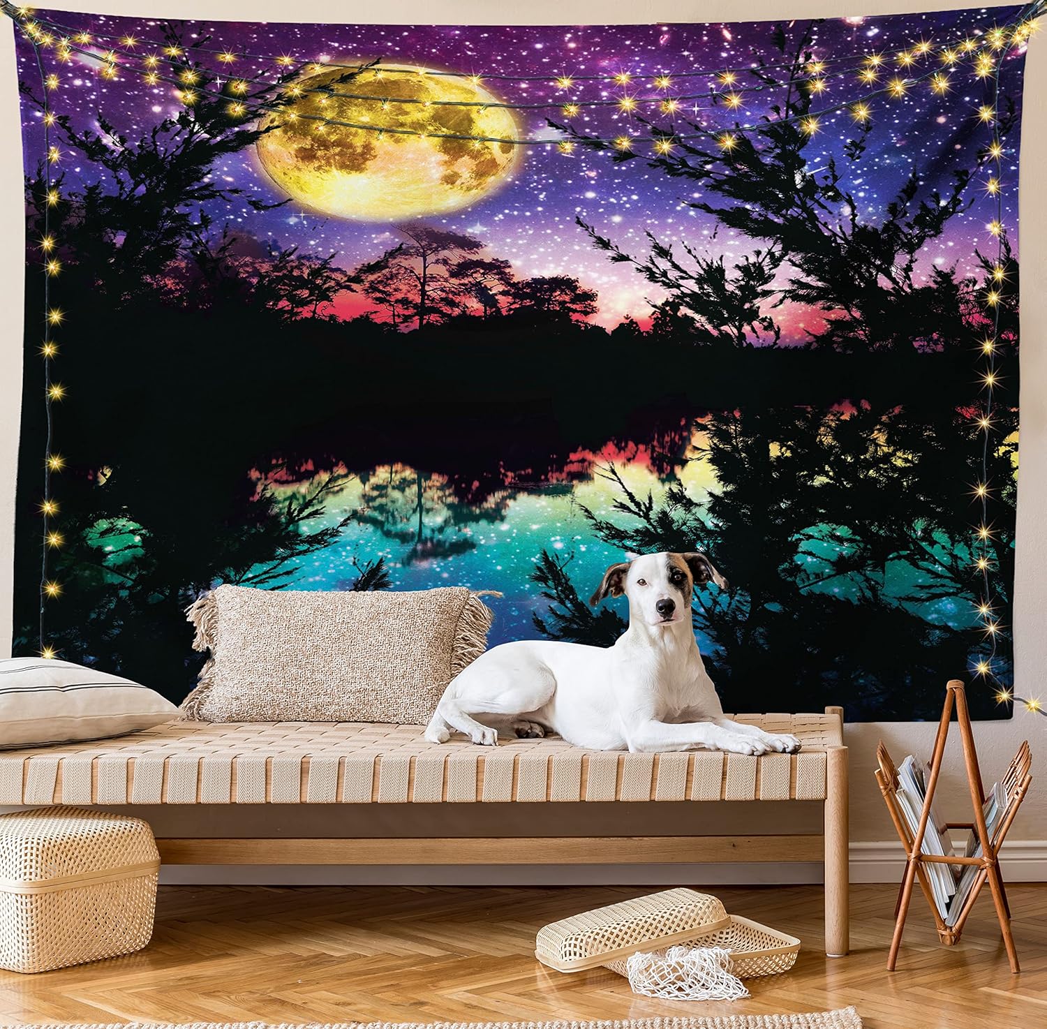 Colección Home Ambesonne, Paisajes de verano con flores púrpura en cascadas luz de sol, cuadro paraiso natural con luz de sol, cortina de ducha de