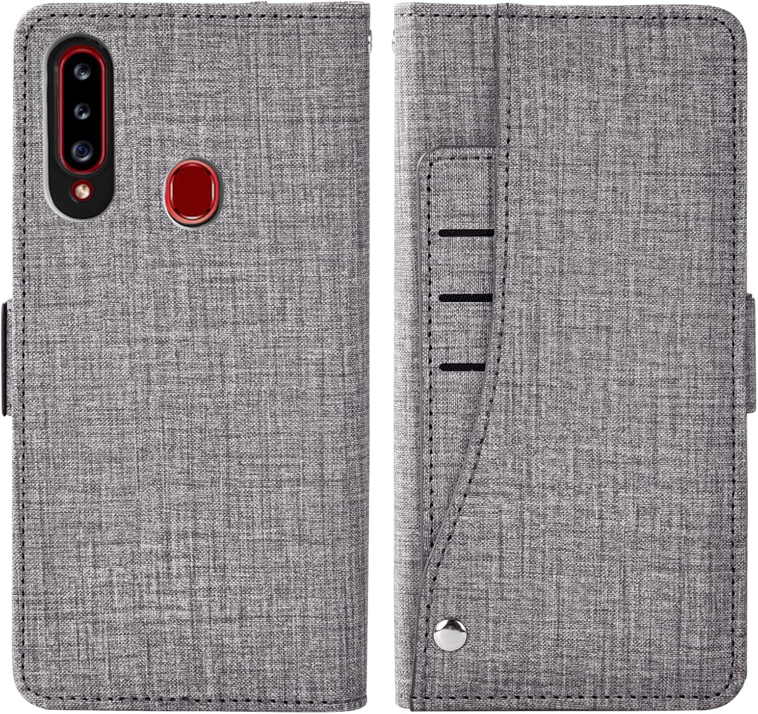 Asuwish Funda compatible con Samsung Galaxy A20s, protector de pantalla de vidrio templado, soporte para tarjetas, accesorios celulares, fundas para