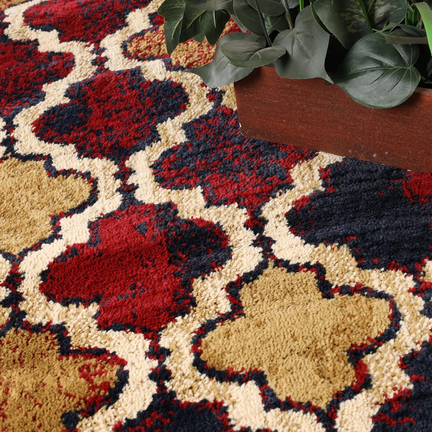 SUPERIOR – Alfombra de área grande para interiores, con respaldo de yute, perfecta para suelos de madera dura, diseño de entramado Viking, 5 x 8
