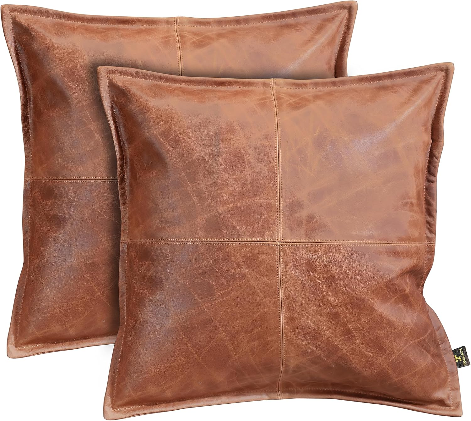 Funda de almohada de piel de cordero  Funda decorativa de cojín para sofá  Fundas para sala de estar y dormitorio, 16 x 16 pulgadas  Caja de coñac
