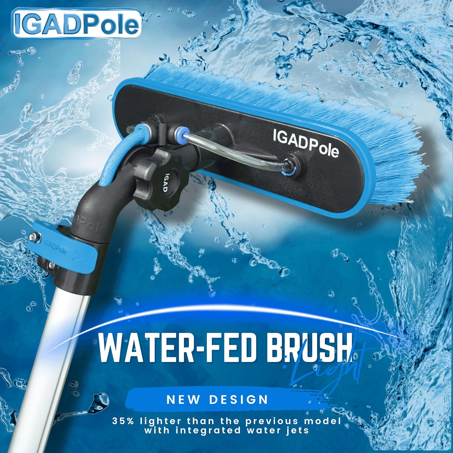 IGAD Pole Kit de limpieza de ventanas de 12 pies (11.8 ft), kit de limpieza de ventanas – Escobilla de escobilla de escobilla de escobilla de agua,