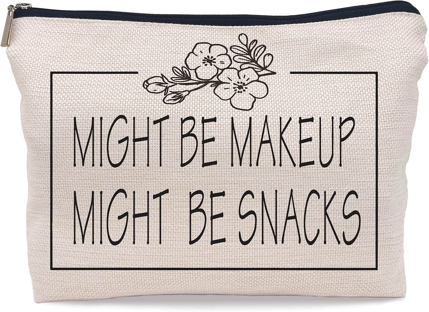 Lacosu Might Be Makeup Might Be Snacks – Bolsa de maquillaje divertida para cosméticos, bolsa con cremallera, bolsa de artículos de tocador, regalos