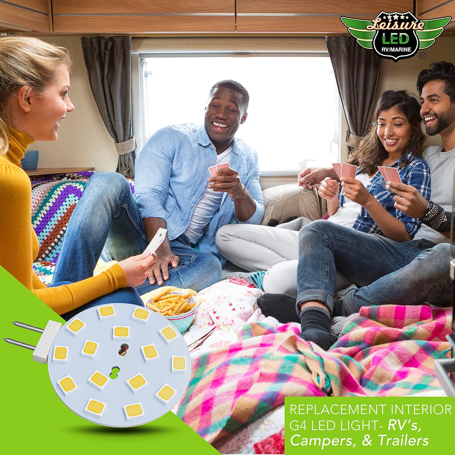 Leisure LED 2 bombillas LED G4 JC de base bi-pin de 2 W, 12 V, CC, 20 W-30 W, T3 bombillas halógenas de repuesto para RV, caravana, remolque,
