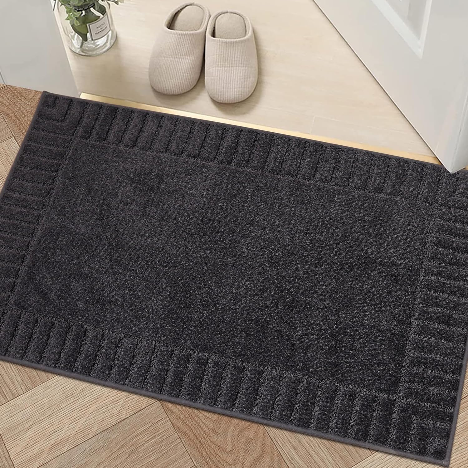 BEQHAUSE Door-Mat – Tapete antideslizante para puertas principales, de perfil bajo, para la entrada de la puerta principal, resistente a la