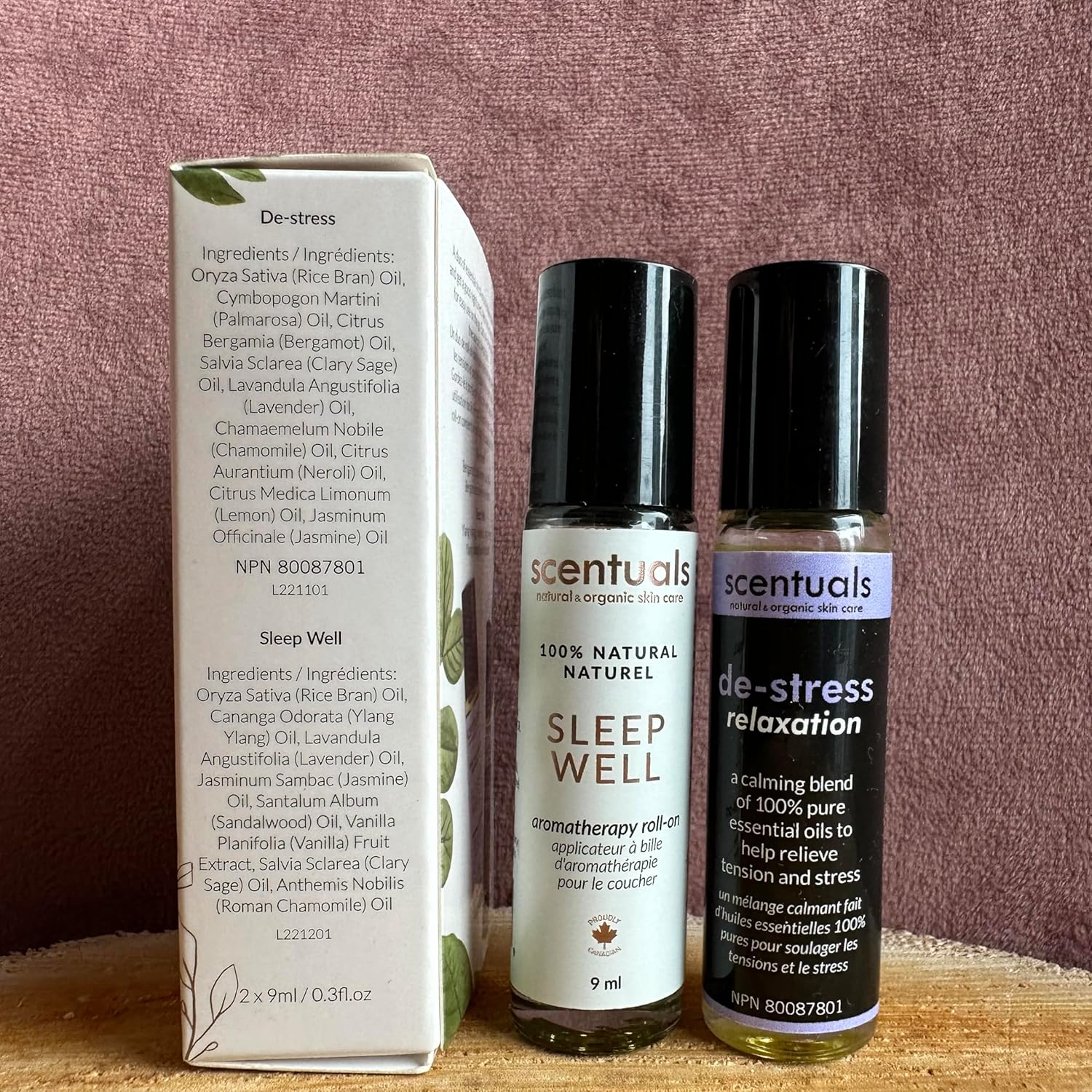 Juego de 2 rollos de mezcla de aceites esenciales, 100% puro y natural, ayuda a inducir la relajación y la calma, aromaterapia para hombres y
