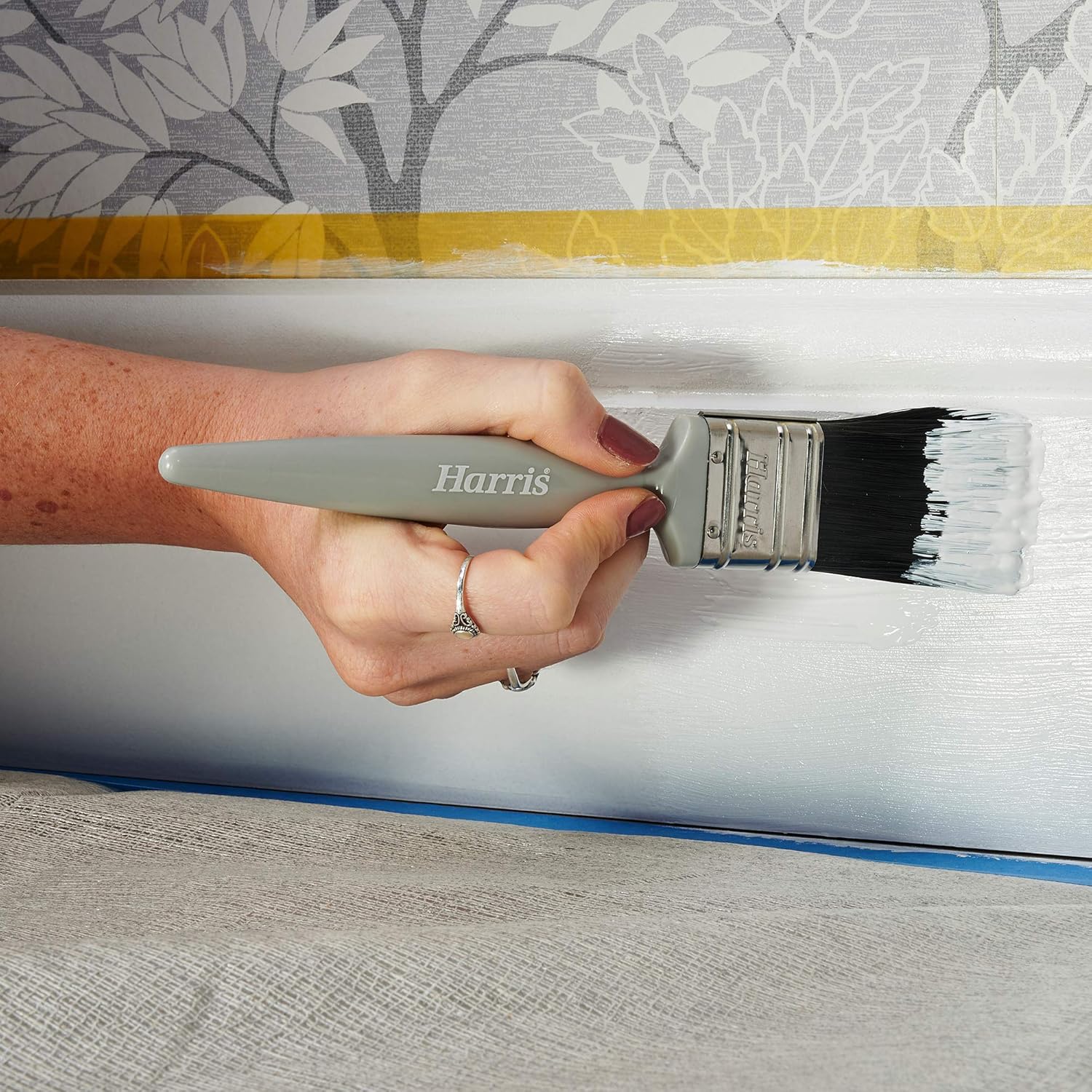 Harris Essentials Woodwork – Brocha de pintura brillante, paquete de 3, gris, 1 x 1, 1 x 1.5, 1 x 2
