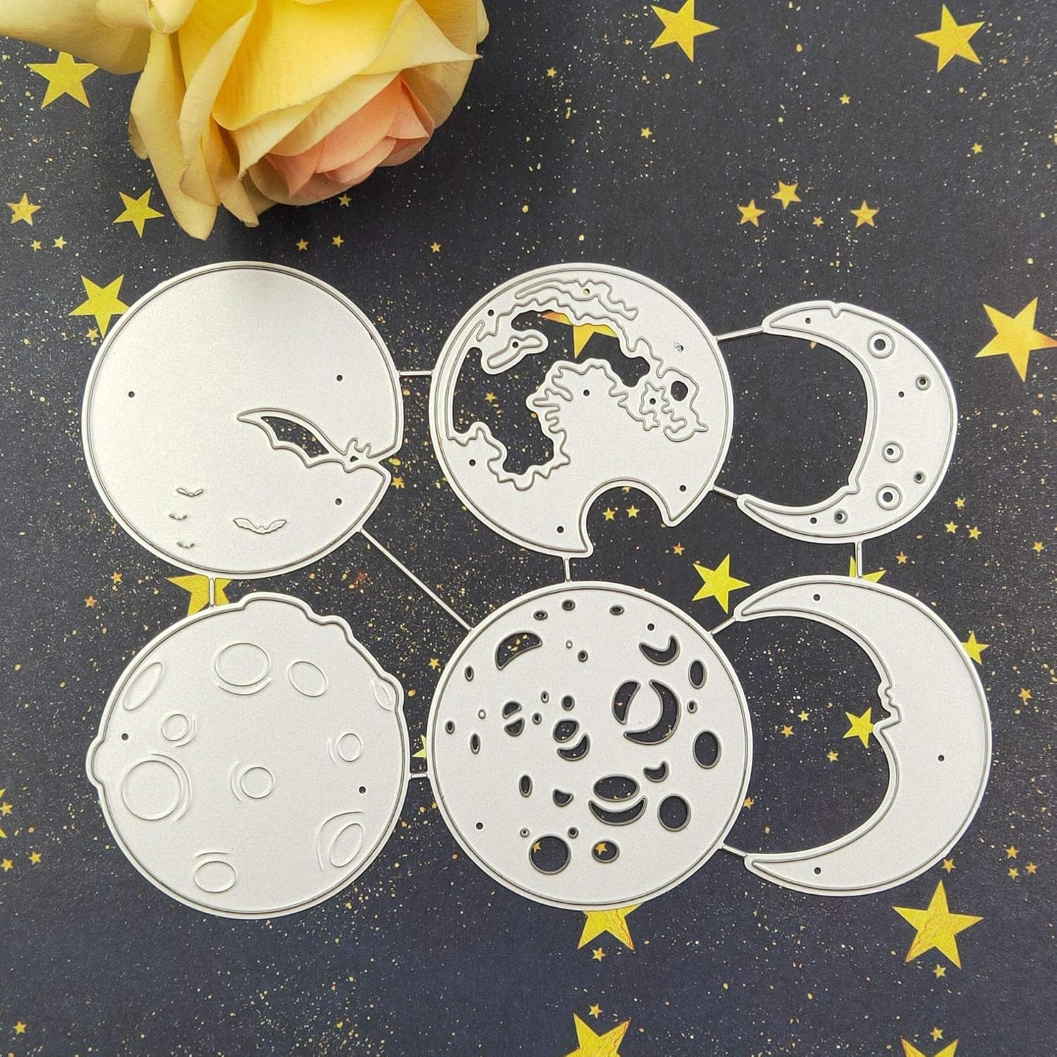DIY Luna en forma de corte de metal troqueles plantilla álbum de recortes álbum de fotos decorativo de papel de felicitación que hace tarjetas de