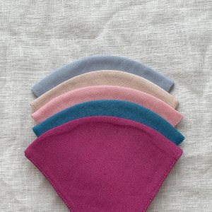 Paquete de 5 cubrebocas de lino y algodón, 3 capas, lavable, reutilizable (algodón de azúcar) Paquete de 5 cubrebocas de lino y algodón, 3 capas, lavable, reutilizable (algodón de azúcar)