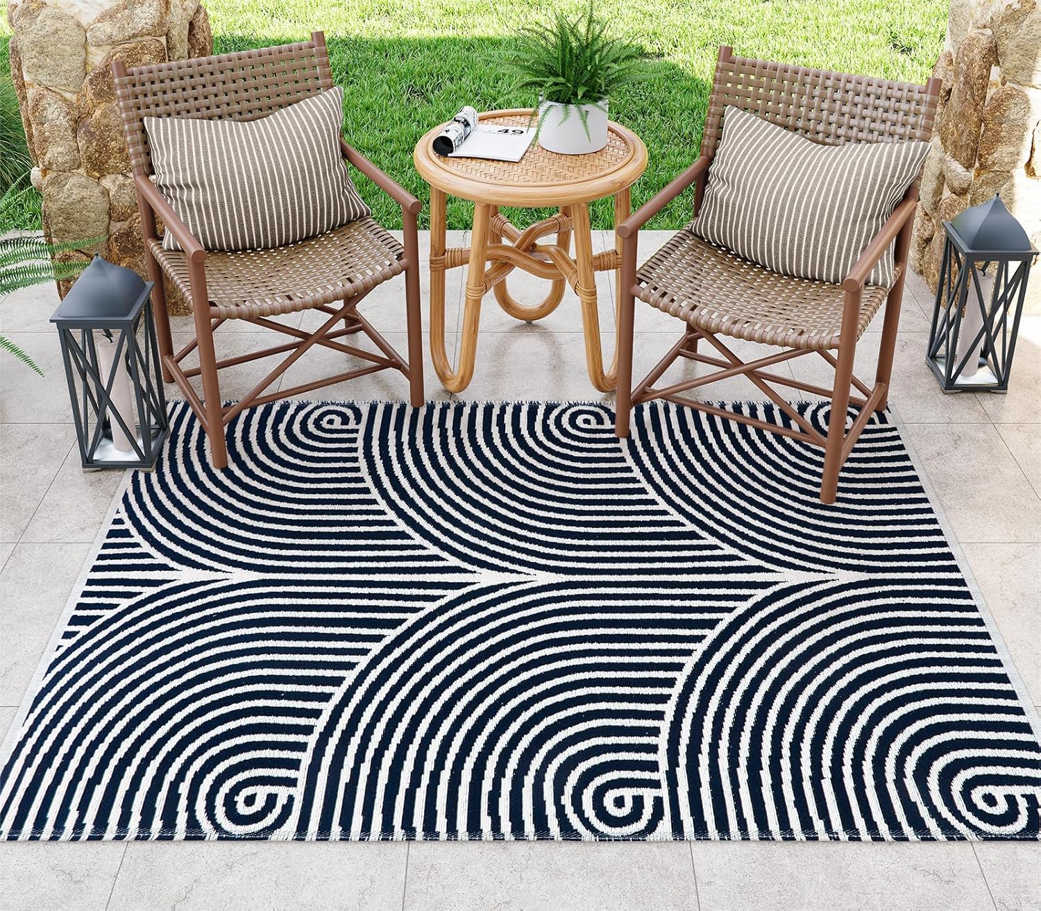 Alfombra de entrada lavable de 4 x 6 pies, alfombras de algodón tejidas para dormitorio, sala de estar, alfombra de interior y exterior, alfombra