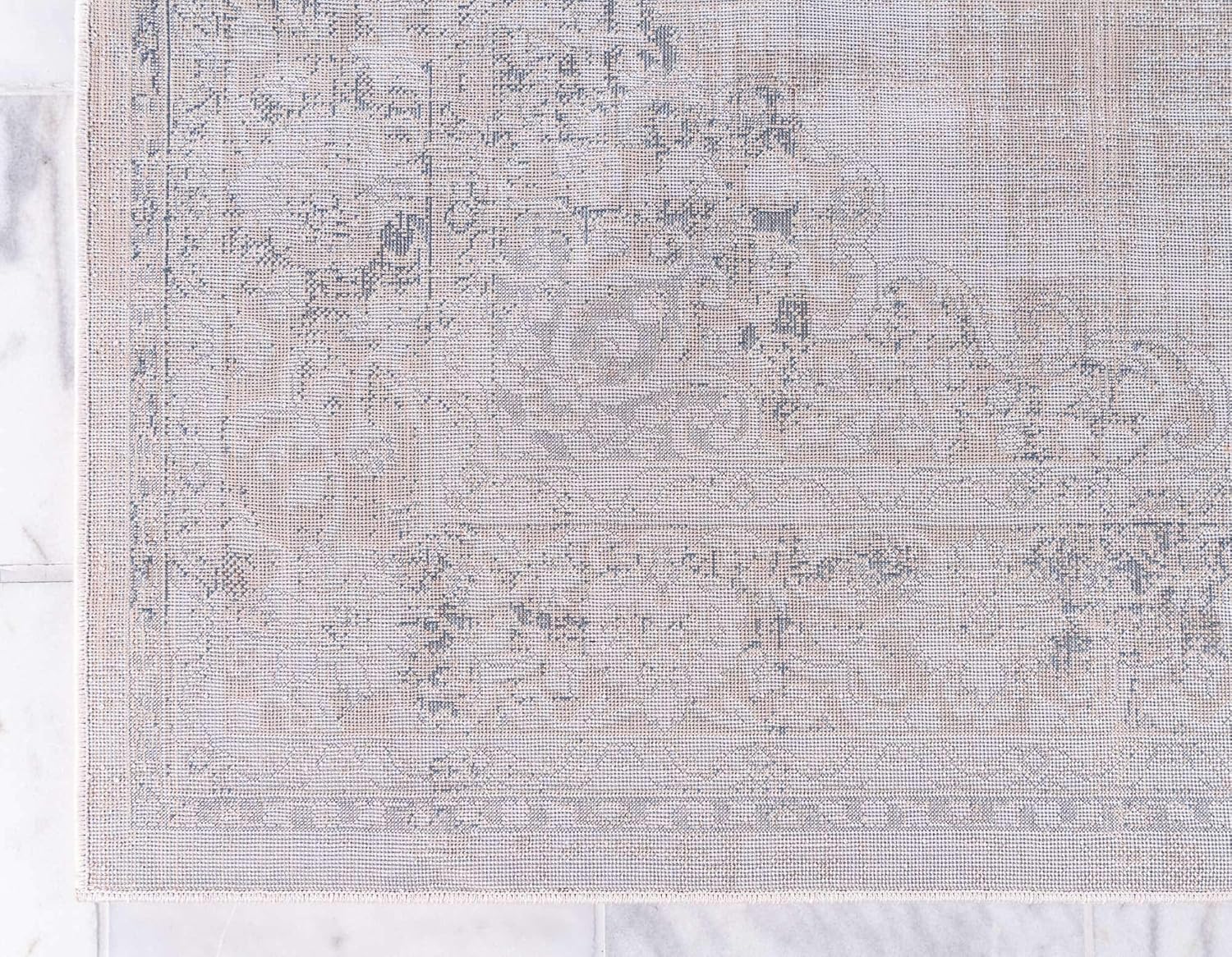 Unique Loom Leila Collection – Alfombra tradicional, envejecida, medallón, borde, pelo alto-bajo, alfombra vintage, 3 pies 3 pulgadas x 5 pies 3