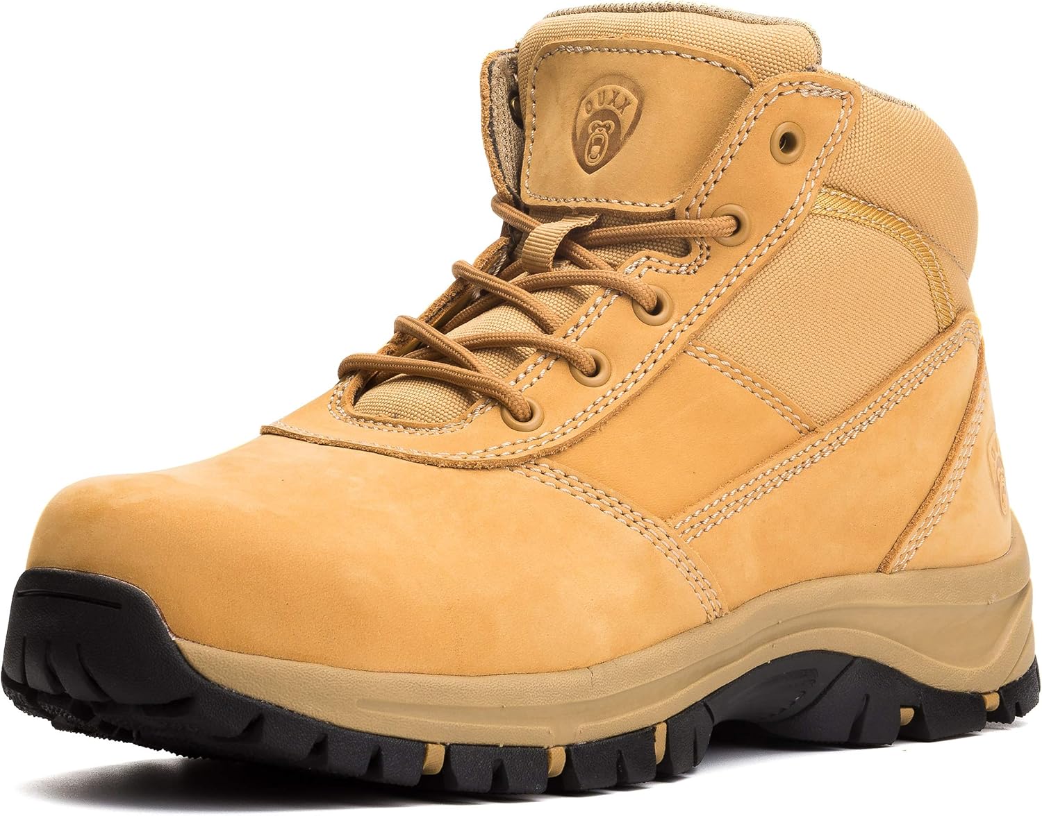 OUXX Botas de trabajo para hombre, con puntera de acero deslizante, de cuero, impermeables, antideslizantes, a prueba de pinchazos, antiestáticas,
