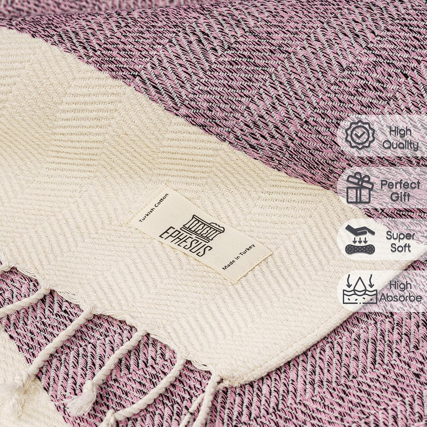 EPHESUS TOWELS Juego de 2 toallas de mano, 18 x 30 pulgadas, algodón turco, toalla de mano turca en espiga para baño, cocina, invitados, cara,
