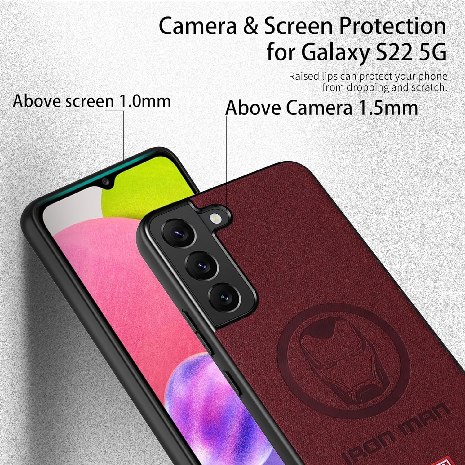 Funda para Galaxy S22 5G, con personaje de superhéroe, compatible con Samsung S22, color rojo vino