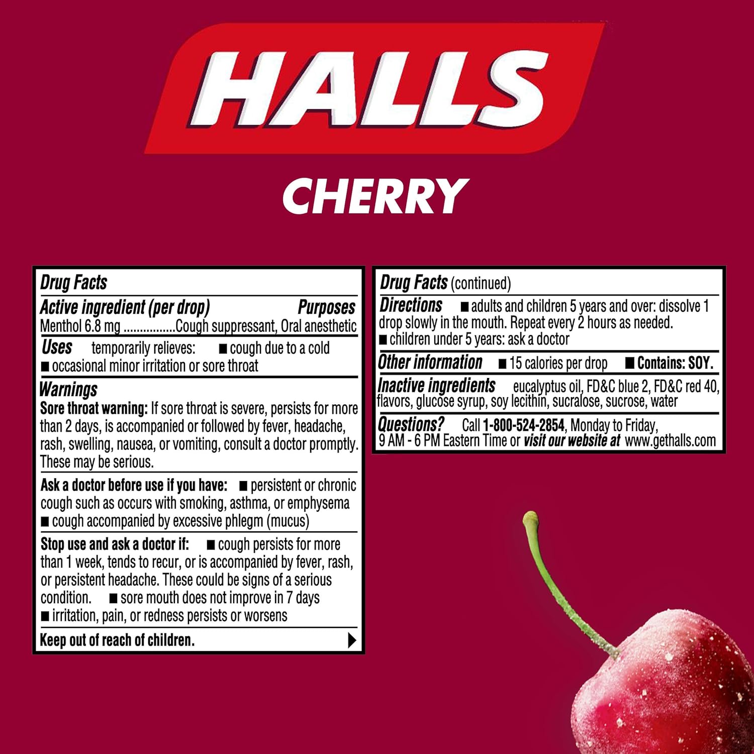 Caramelos para la tos Halls (Paquete de 20).
