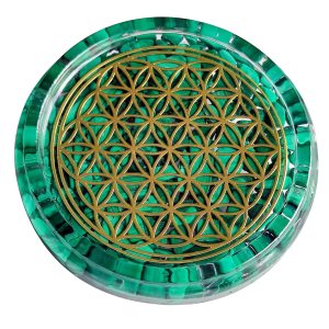 ZZYBIA LARGE 4″ Malachite Crystals Flower Of Life Coaster Water Charging Plate Energy Dome ZZYBIA LARGE 4″ Malachite Crystals Flower Of Life Coaster Water Charging Plate Energy Dome