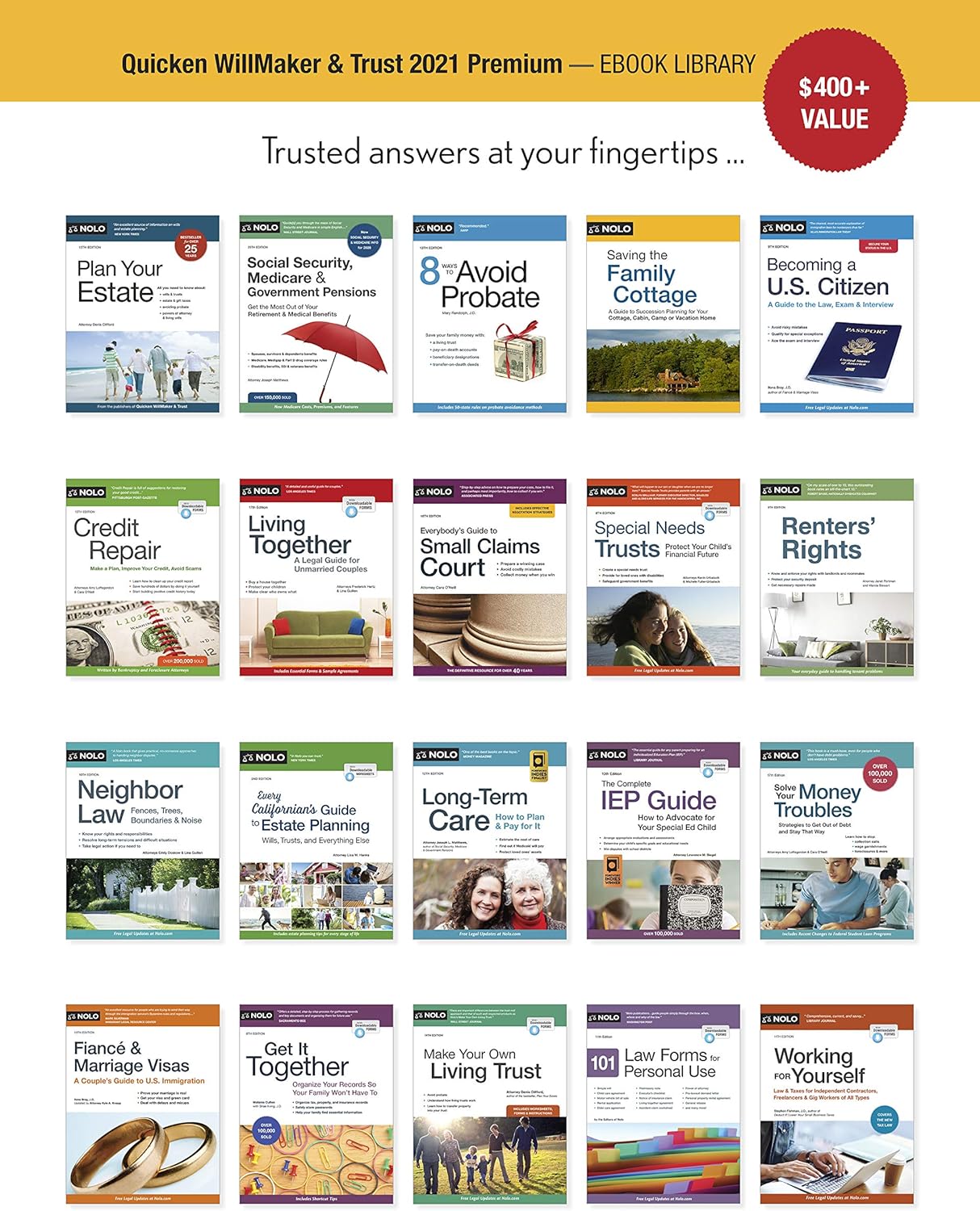 Nolo WillMaker & Trust 2021 Premium – Estate Planning Software and eBook Library – Includes Will, Trust, Health Care Directive, Get It Together