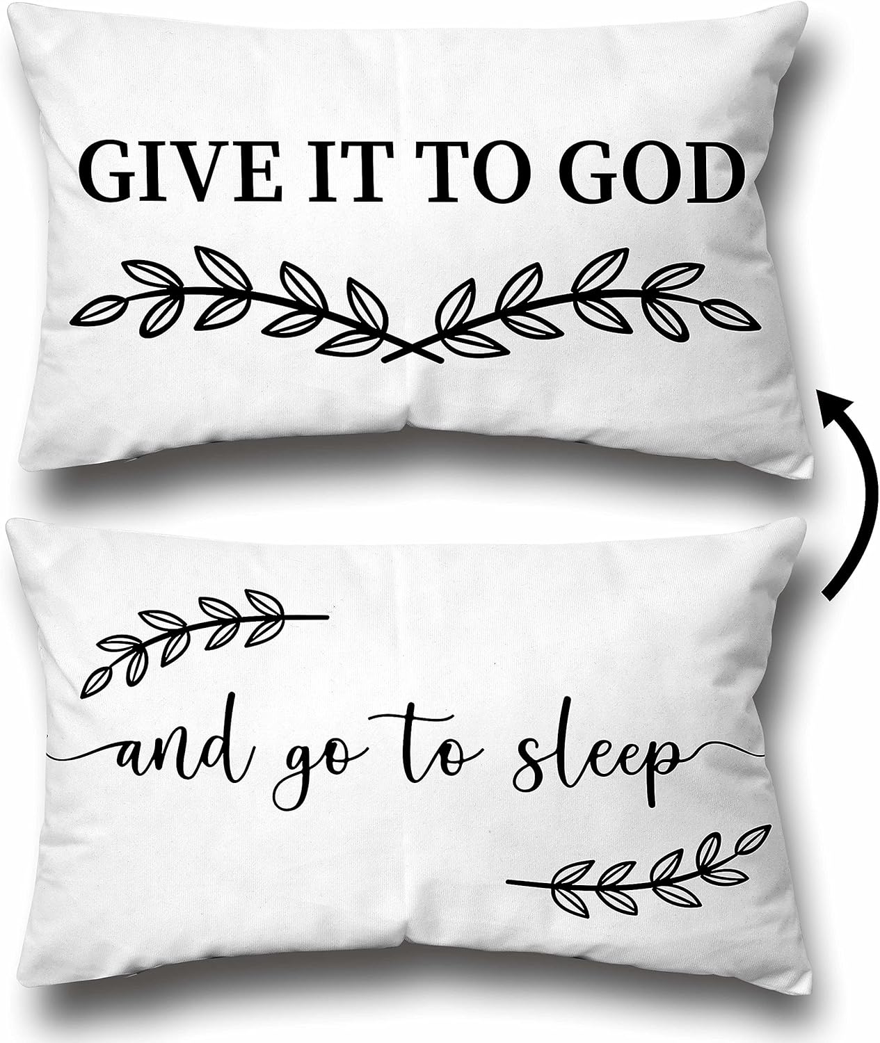 Fundas de almohada decorativas de 12 x 20 pulgadas, reversibles, suaves, blancas, regalos cristianos para mujeres, decoración del hogar y dormitorio
