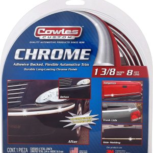 Cowles Moldura universal de carrocerías, para todos los vehículos, fácil instalación, acabado cromado, 1 38 pulgada x 8 pies, protección UV, PVC Cowles Moldura universal de carrocerías, para todos los vehículos, fácil instalación, acabado cromado, 1 38 pulgada x 8 pies, protección UV, PVC