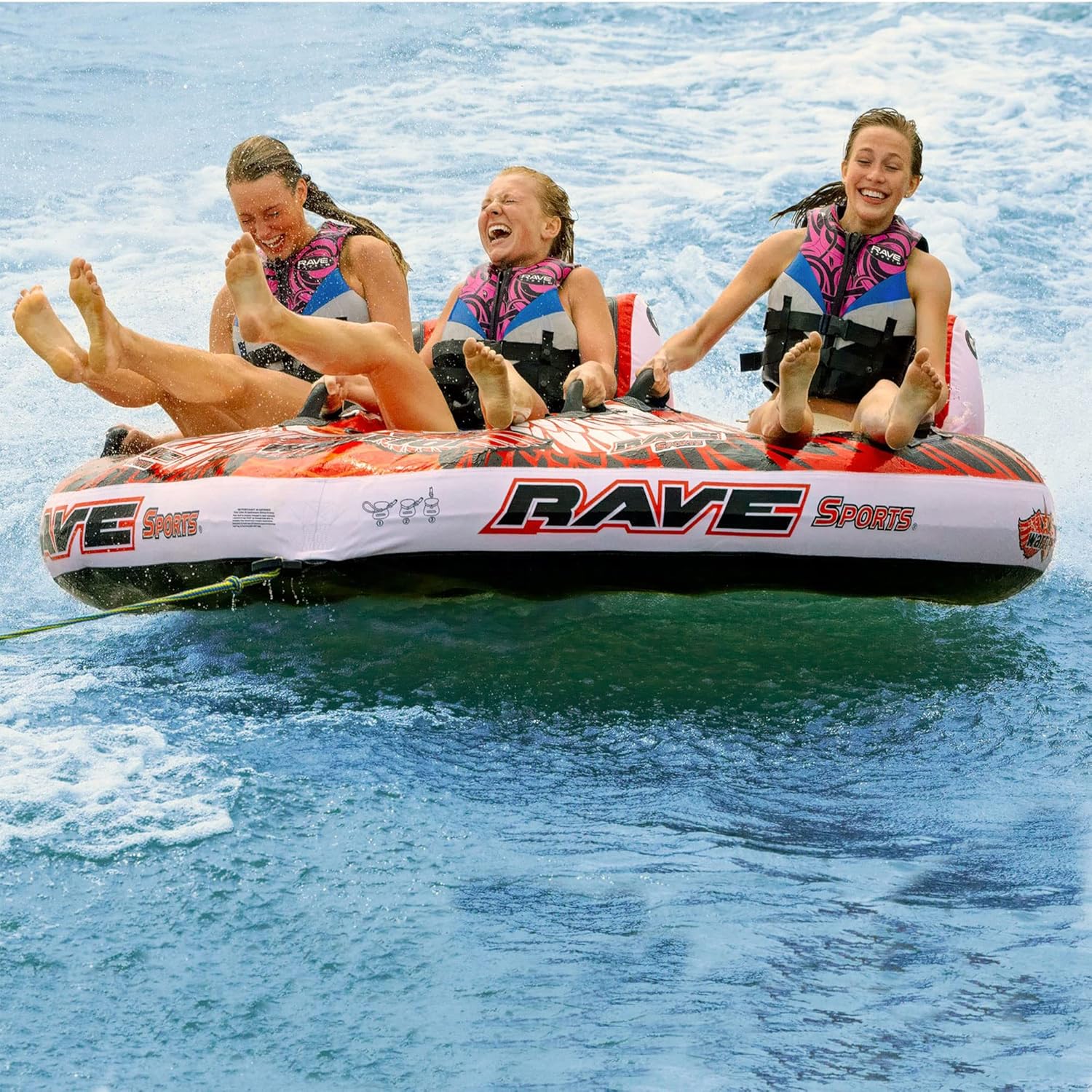 Rave Sports Barco guerrero para 3 personas, rojo