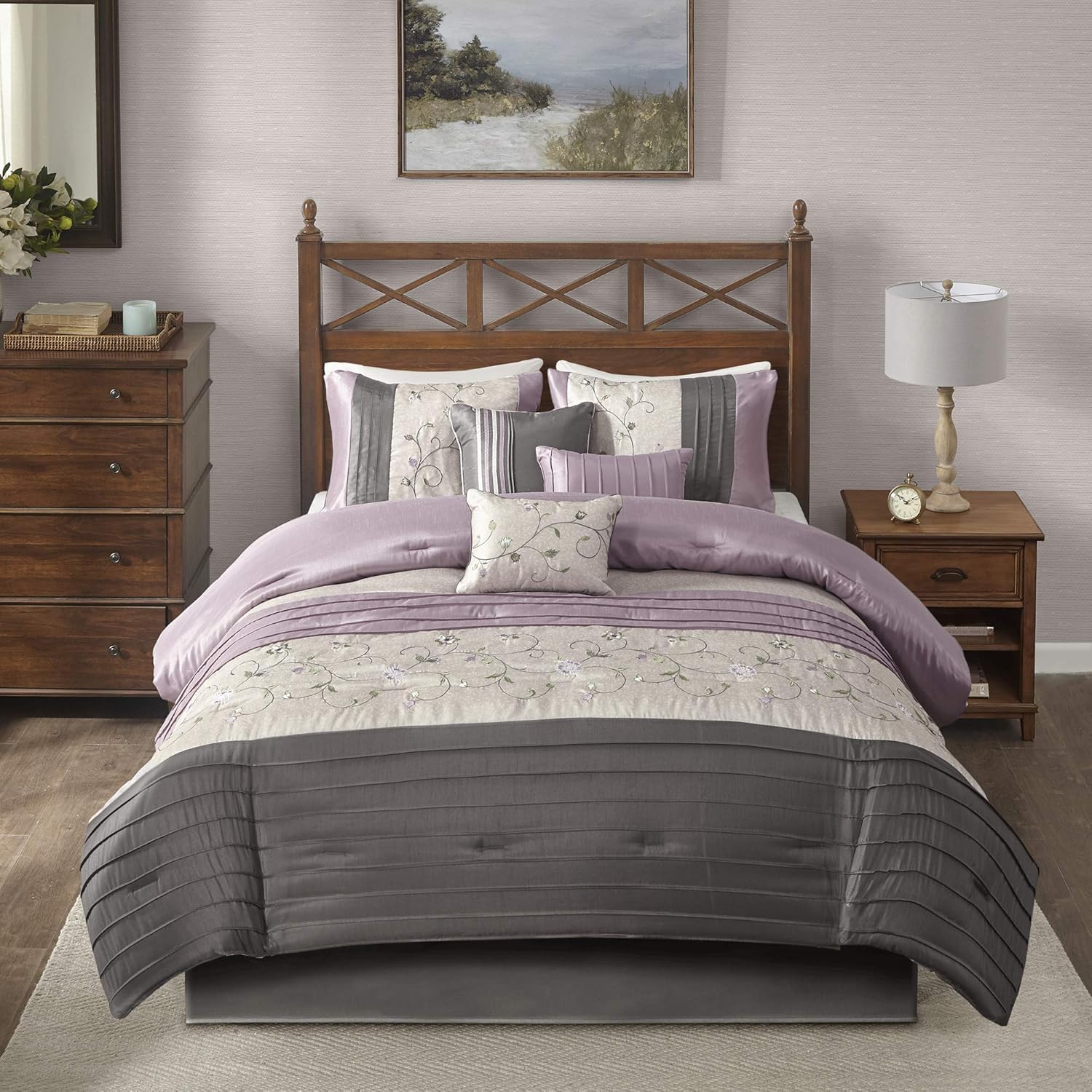 Juego Madison Park All Season, falda de cama a juego, almohadas decorativas