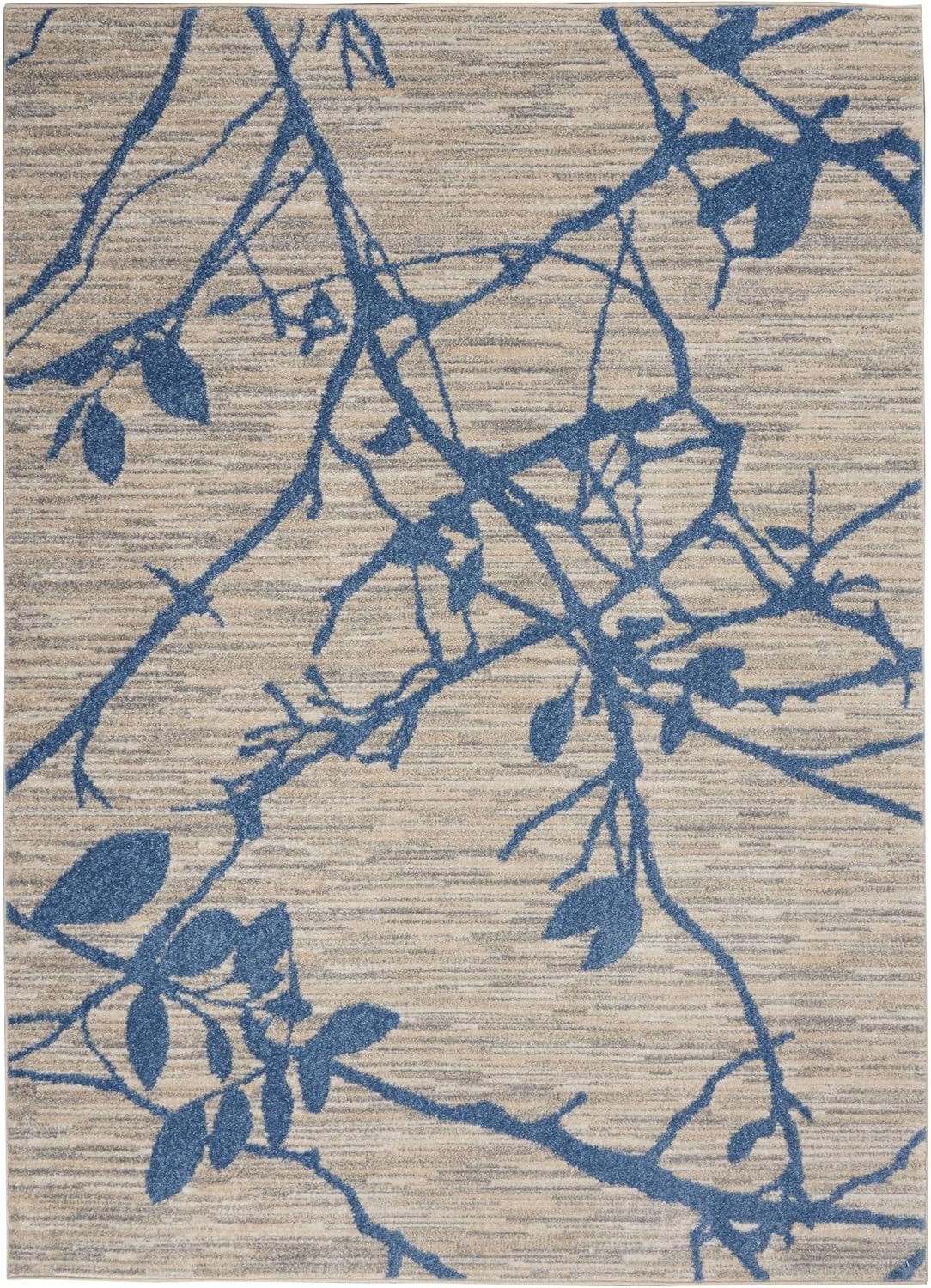 Calvin Klein River Flow – Alfombra floral azul marino marfil de 2.3 x 7.3 pies, fácil limpieza, no se desprende, para dormitorio, sala de estar,