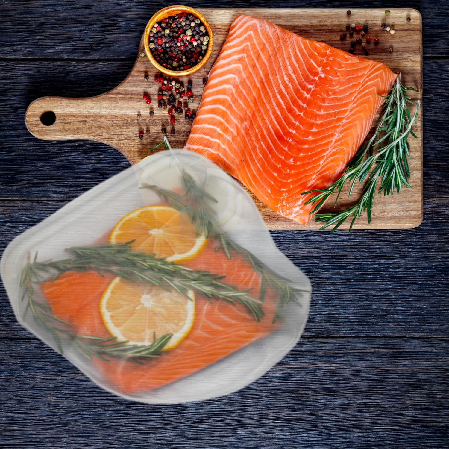 Elkanah Bolsas reutilizables de silicona para Sous Vide de cuarto de galón, 100% silicona platino de grado alimenticio, tamaño mediano, 35 onzas