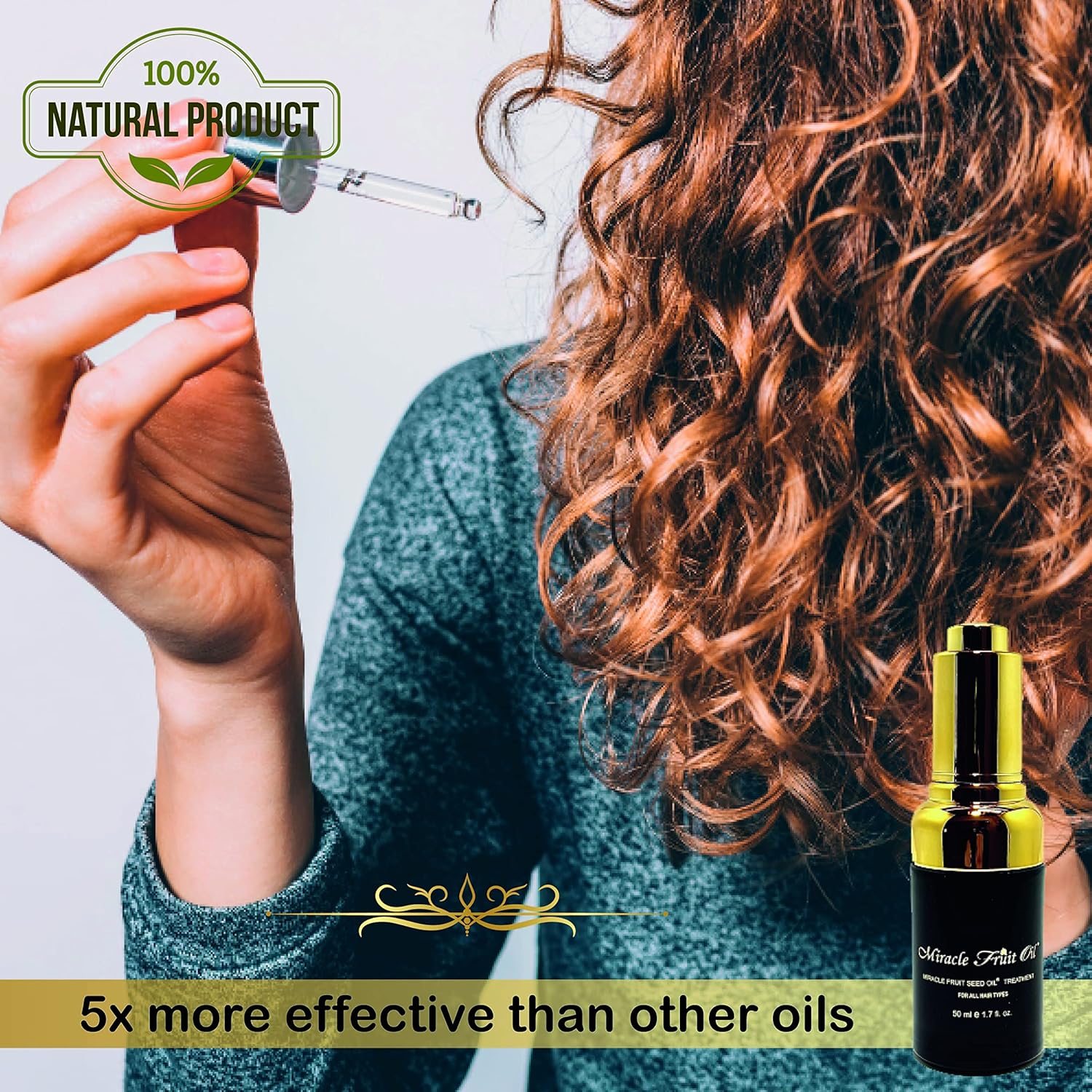 Tratamiento para el cabello y el cuero cabelludo, aceite de semillas Miracle Fruit (1.7 onzas), clínicamente probado para reparar el cabello y el