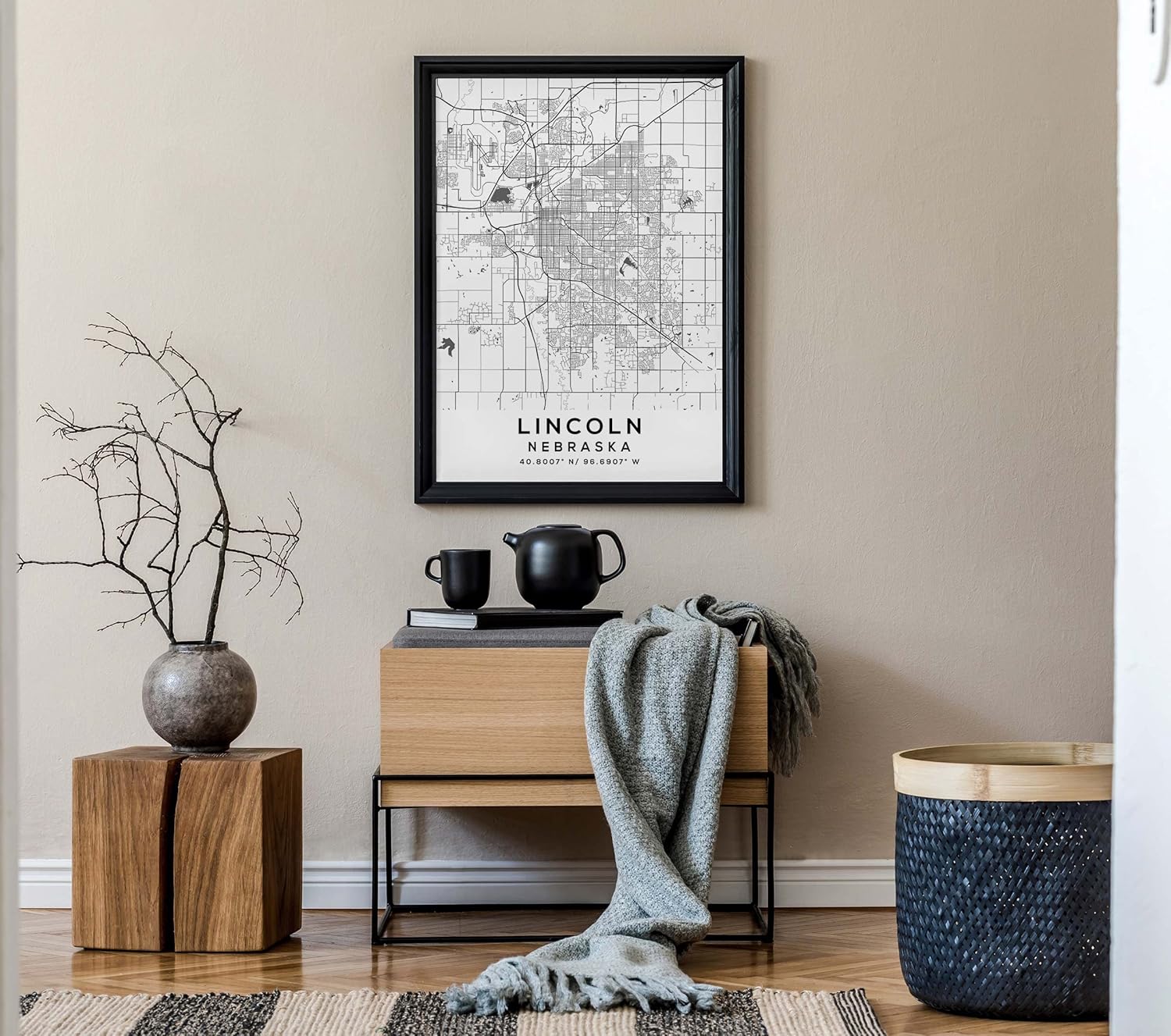 Mapa de Lincoln, Nebraska, Light 2 (8×10)