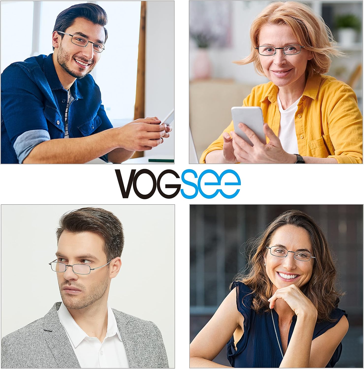 Gafas de lectura con bloqueo UV de luz azul, compactas, plegables, con bisagra de resorte suave para hombres y mujeres, paquete de 2 unidades,