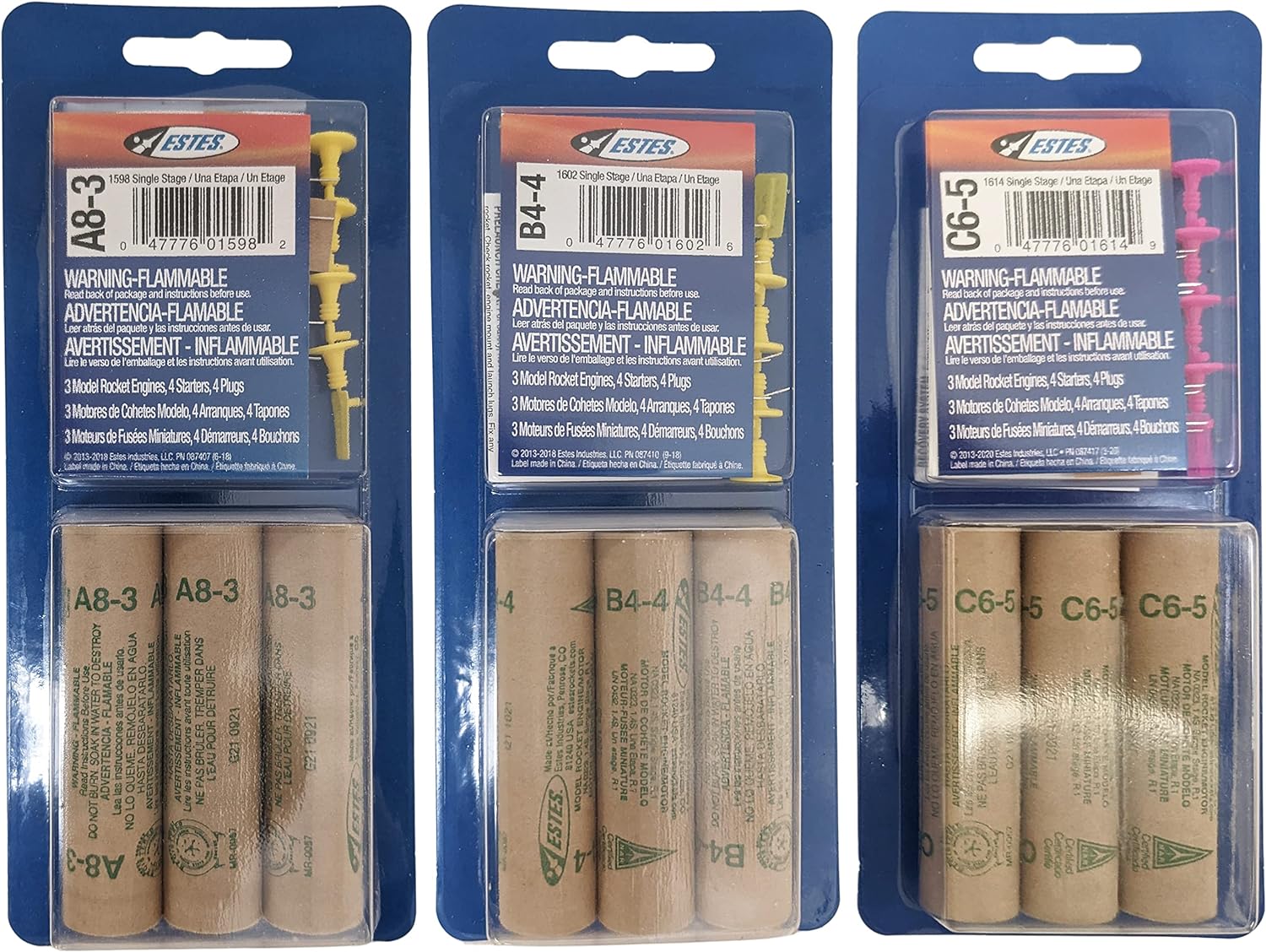 Mini paquete a granel A8-3, B4-4, C6-5 – Incluye un total de 9 motores