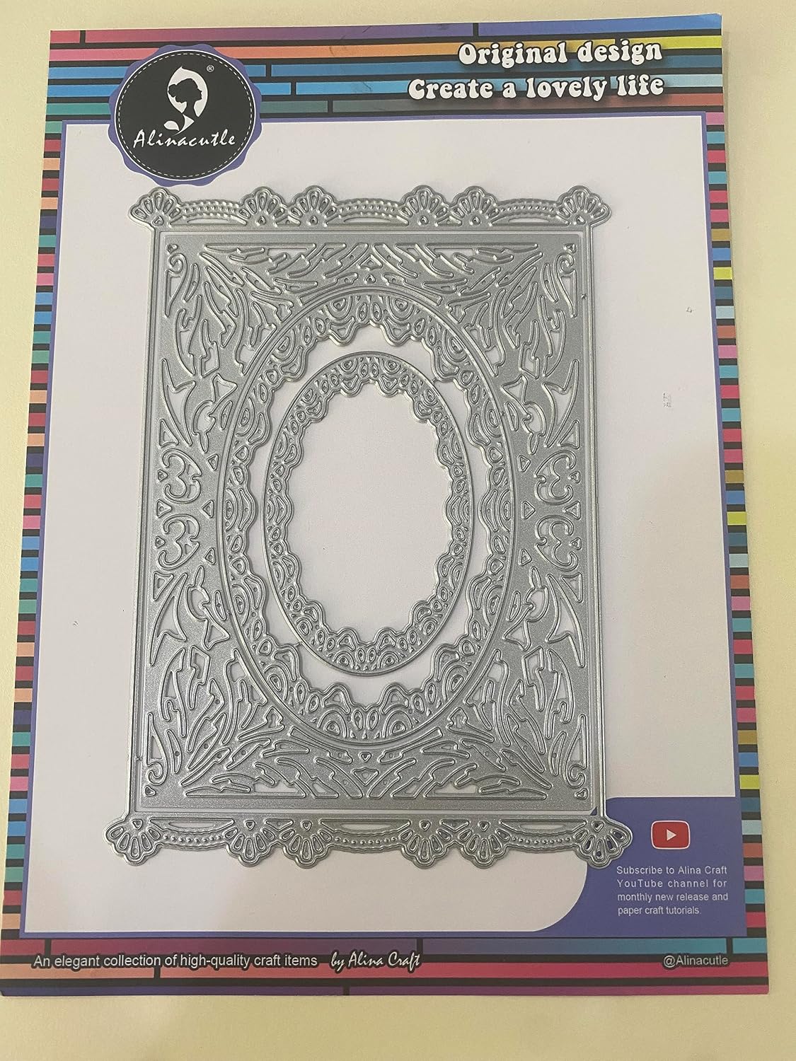 Alinacutle Marco de borde floral troquelado de fondo de corte de metal troquelado para hacer tarjetas hechas a mano álbum álbum de recortes