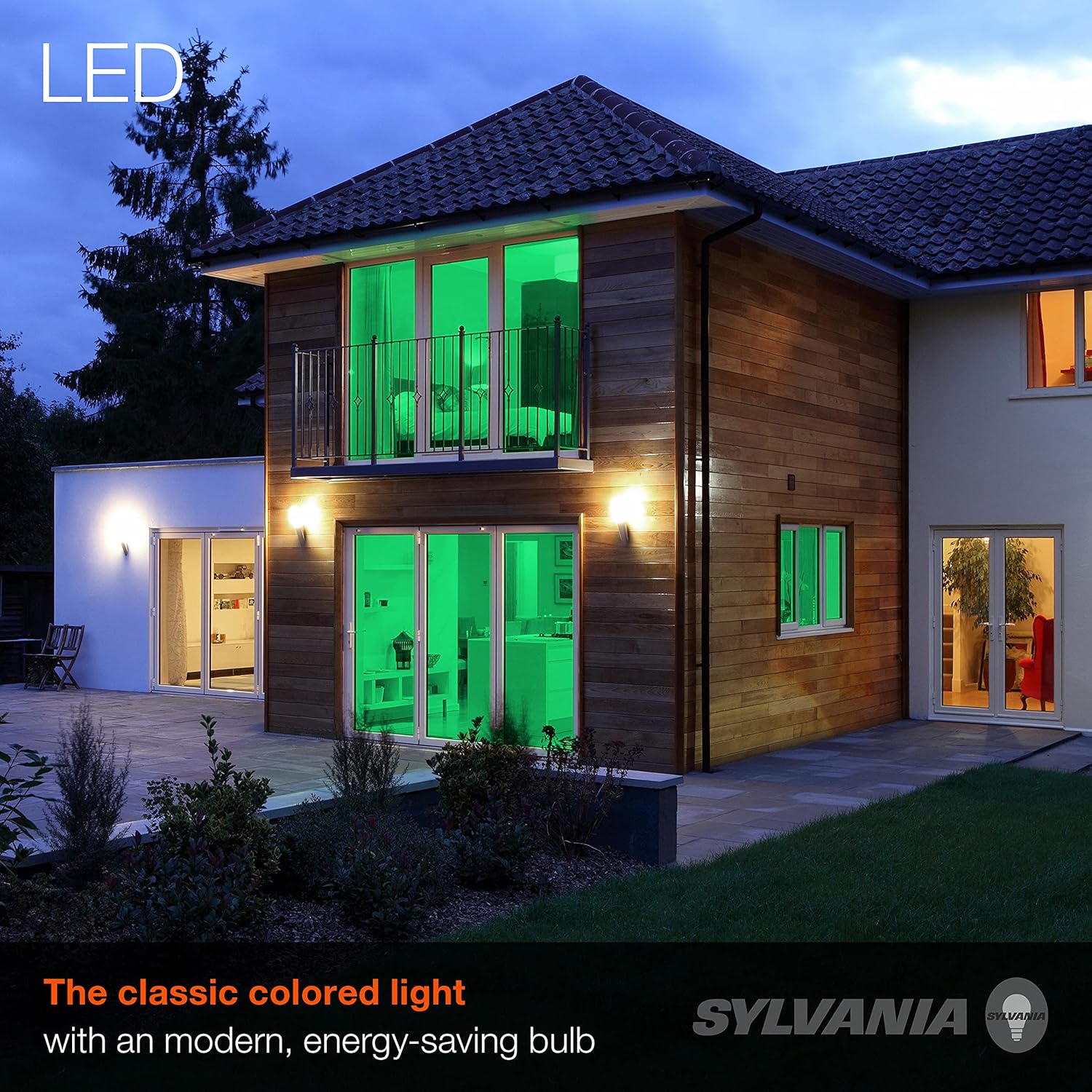 SYLVANIA Ultra LED- Bombilla de vidrio de color de filamento rojo general A19, 4.5 vatios, para decoración y detalles