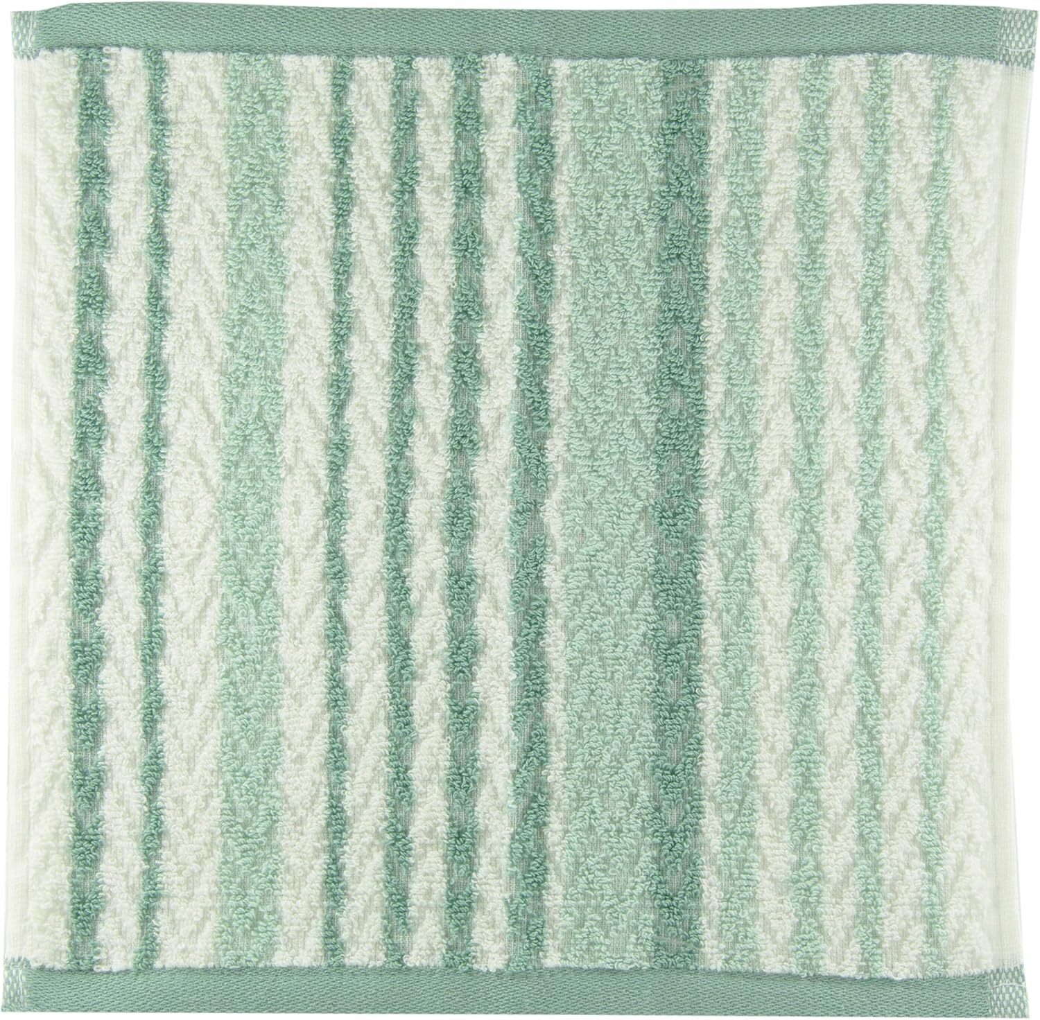 Juego de toallas de baño de tres piezas jacquard verde y blanco a rayas
