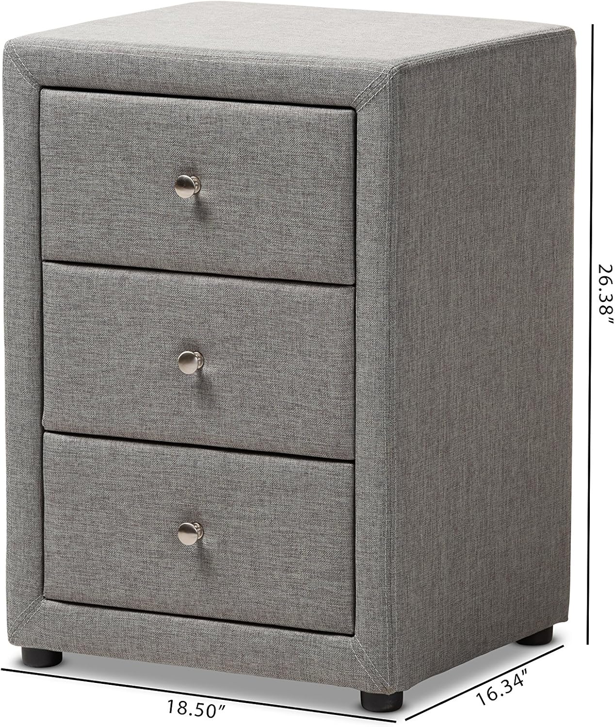 Baxton Studio Vanessa – Mesita de noche, color gris