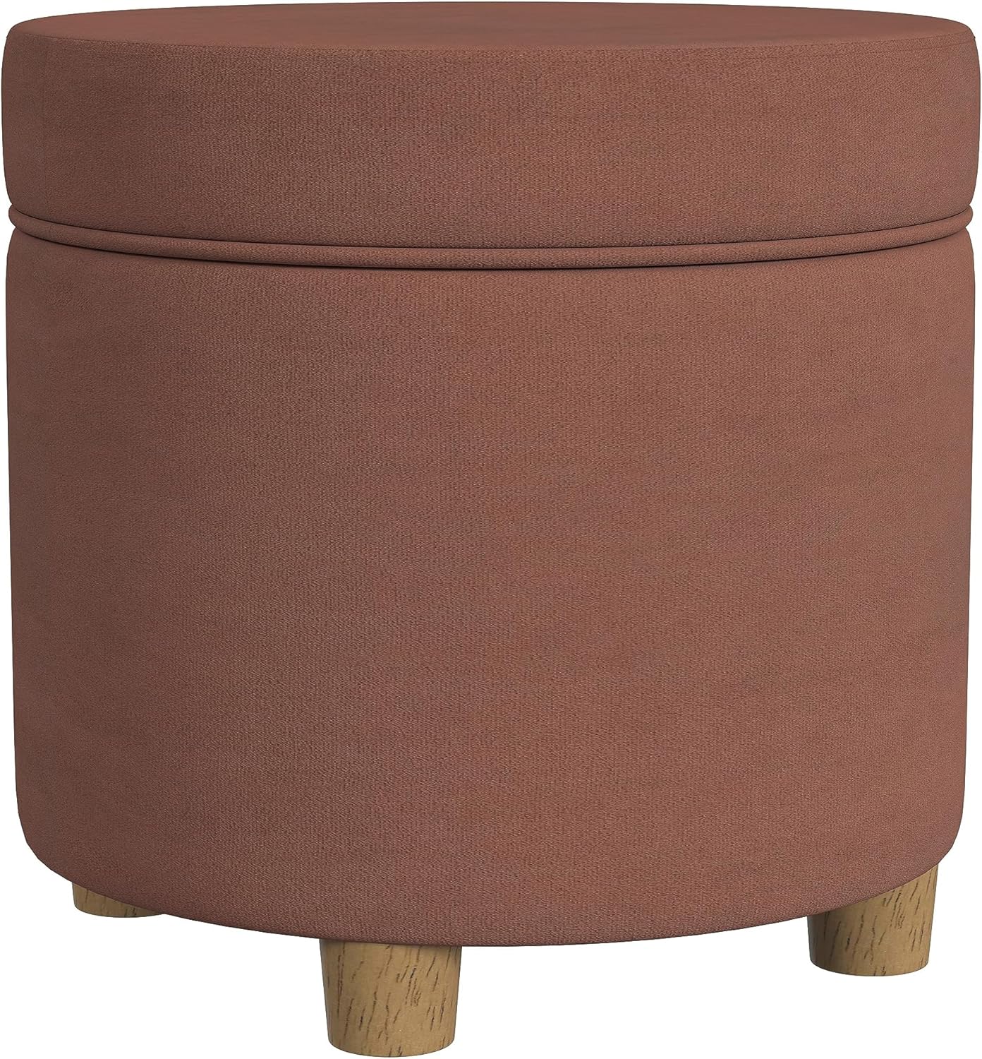 HomePop Decoración del hogar  Otomana redonda tapizada de almacenamiento  Otomana con almacenamiento para sala de estar y dormitorio, terciopelo