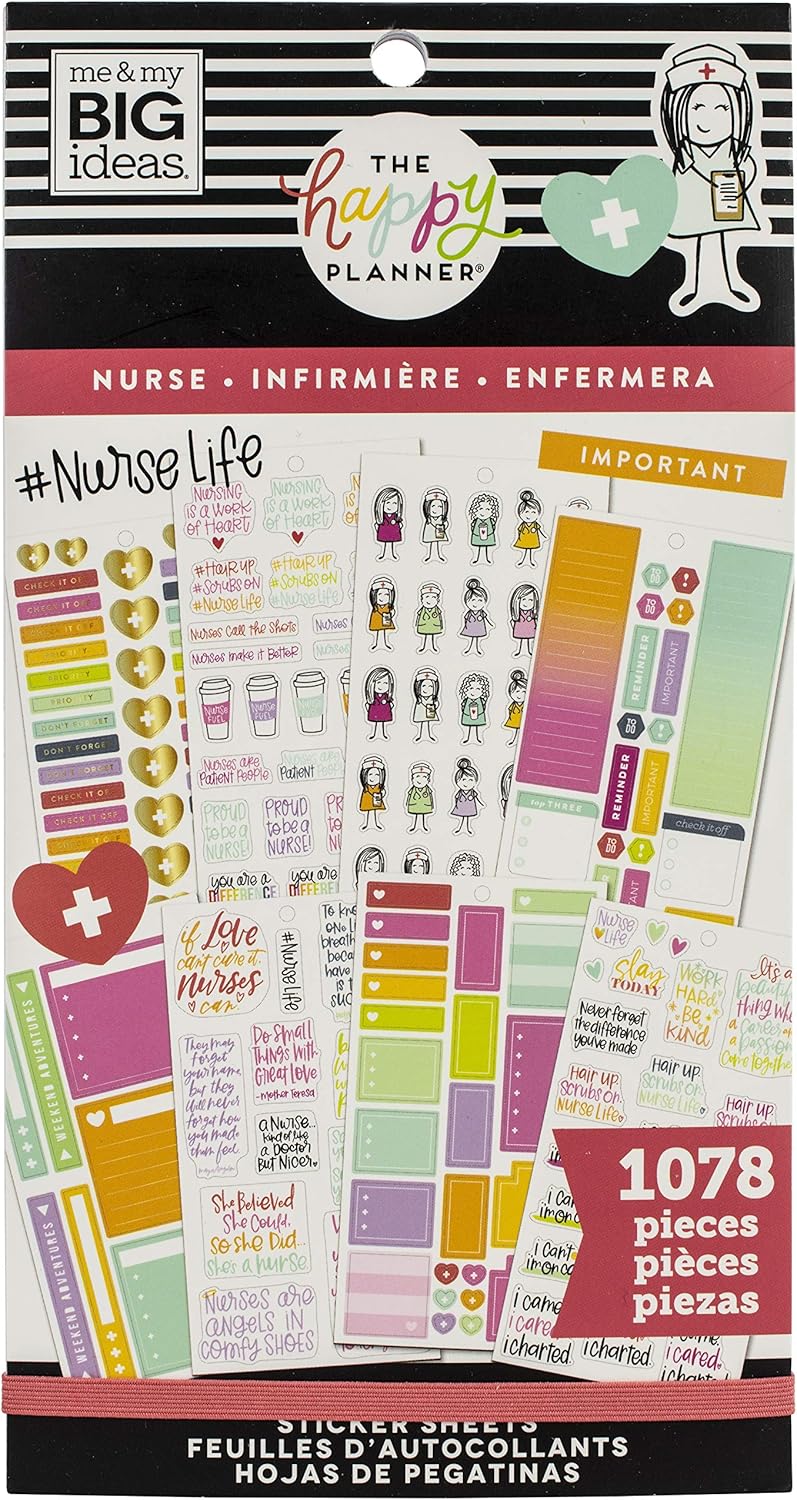 ME & MY BIG IDEAS Happy Planner STCKRS, enfermera, 1078paquete