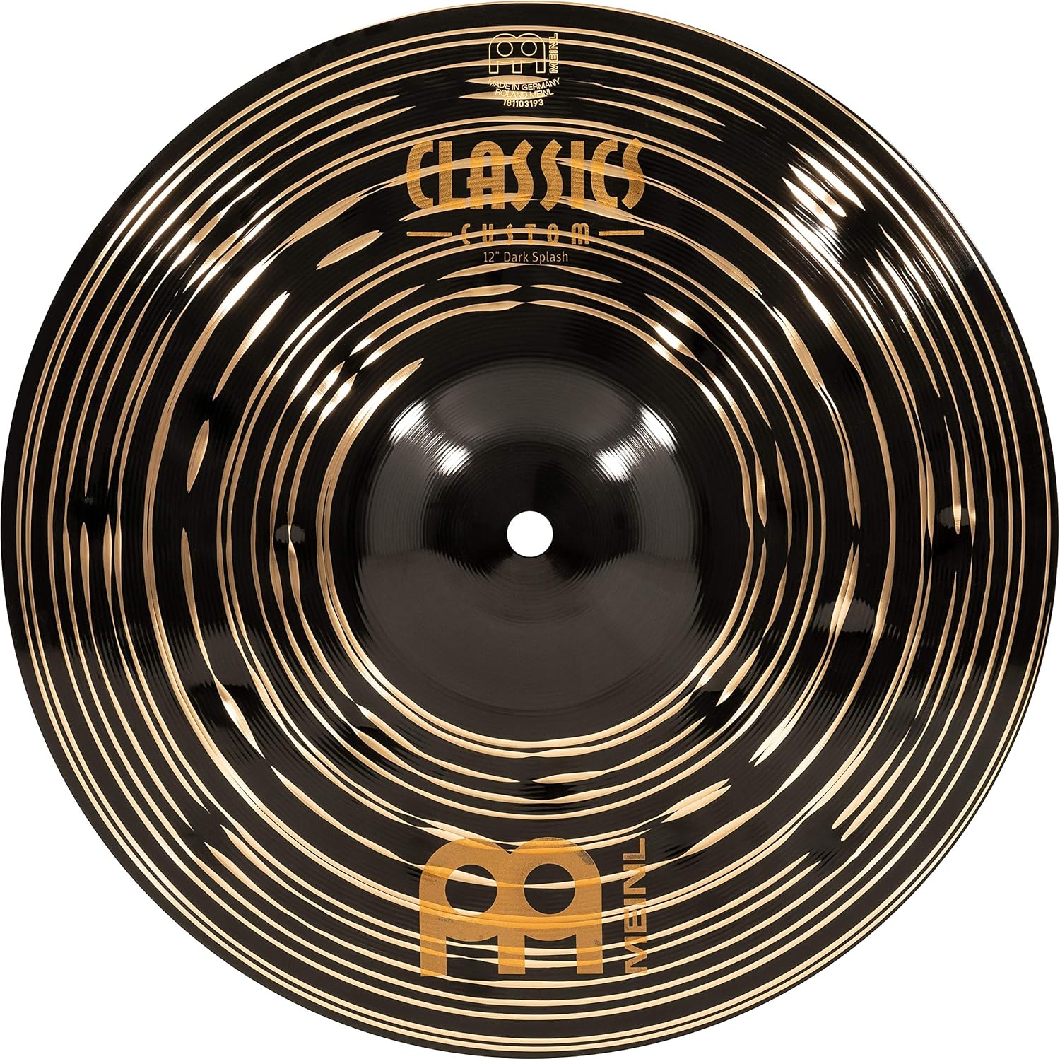 Meinl Cymbals Classics Custom Dark Splash Platillo de 12 pulgadas, fabricado en Alemania, para roca, metal y fusión, garantía de 2 años (CC12DAS)
