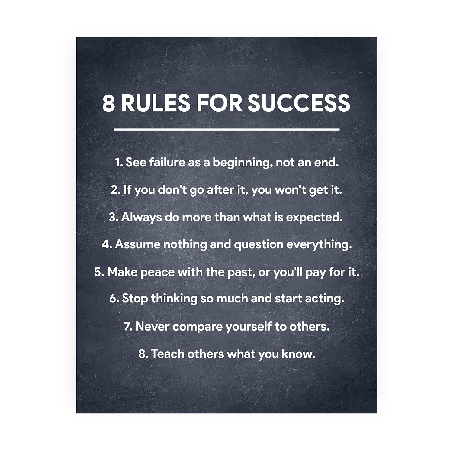 8 Rules for Success Inspirational Wall Pictures for Living Room Decor, Boho Wall Decor for Bedroom, Floral Wall Art Coastal Decor for Home, Office